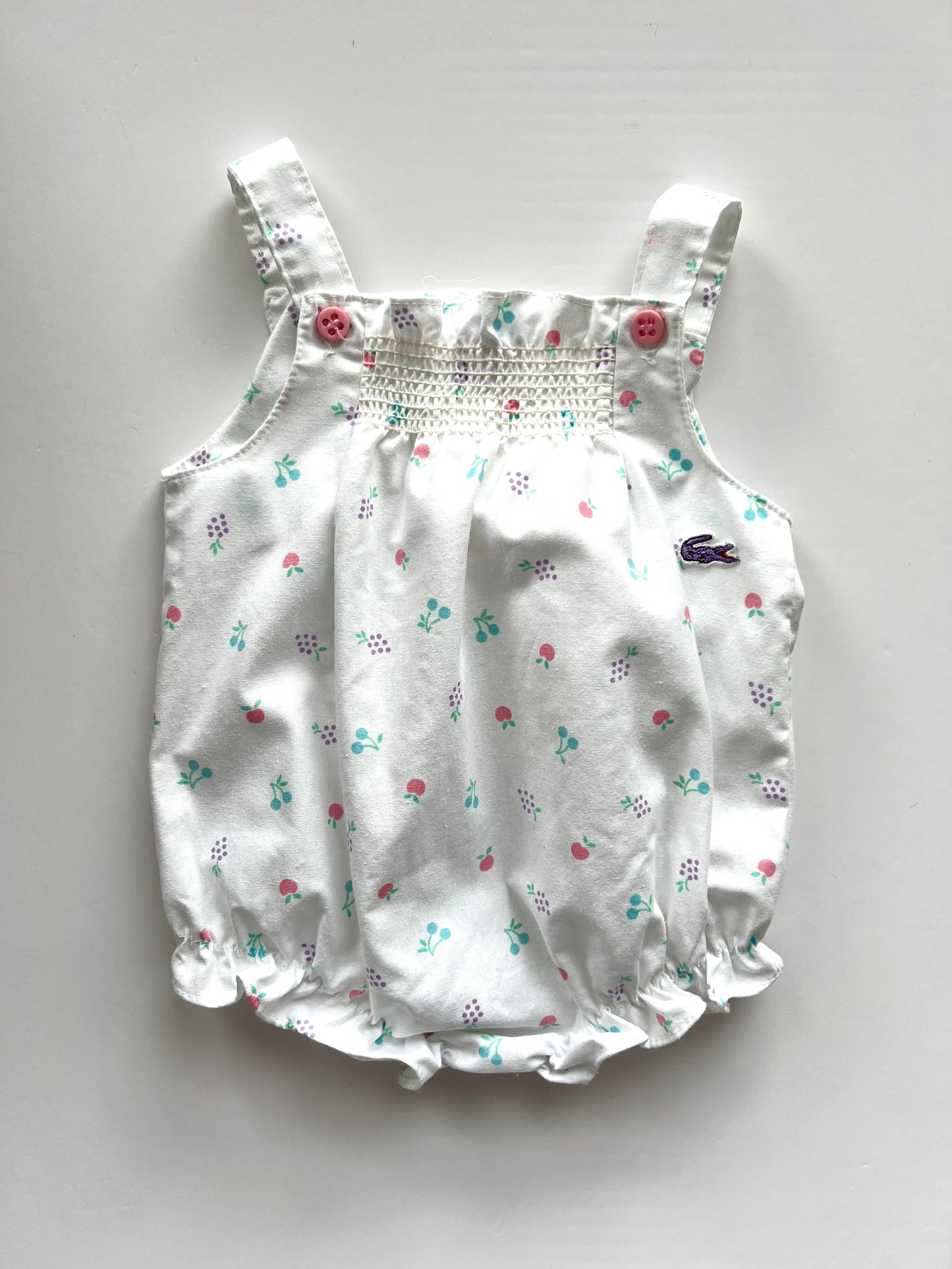 Lacoste Izod Vintage Fruit Print Romper - Size 3-6m