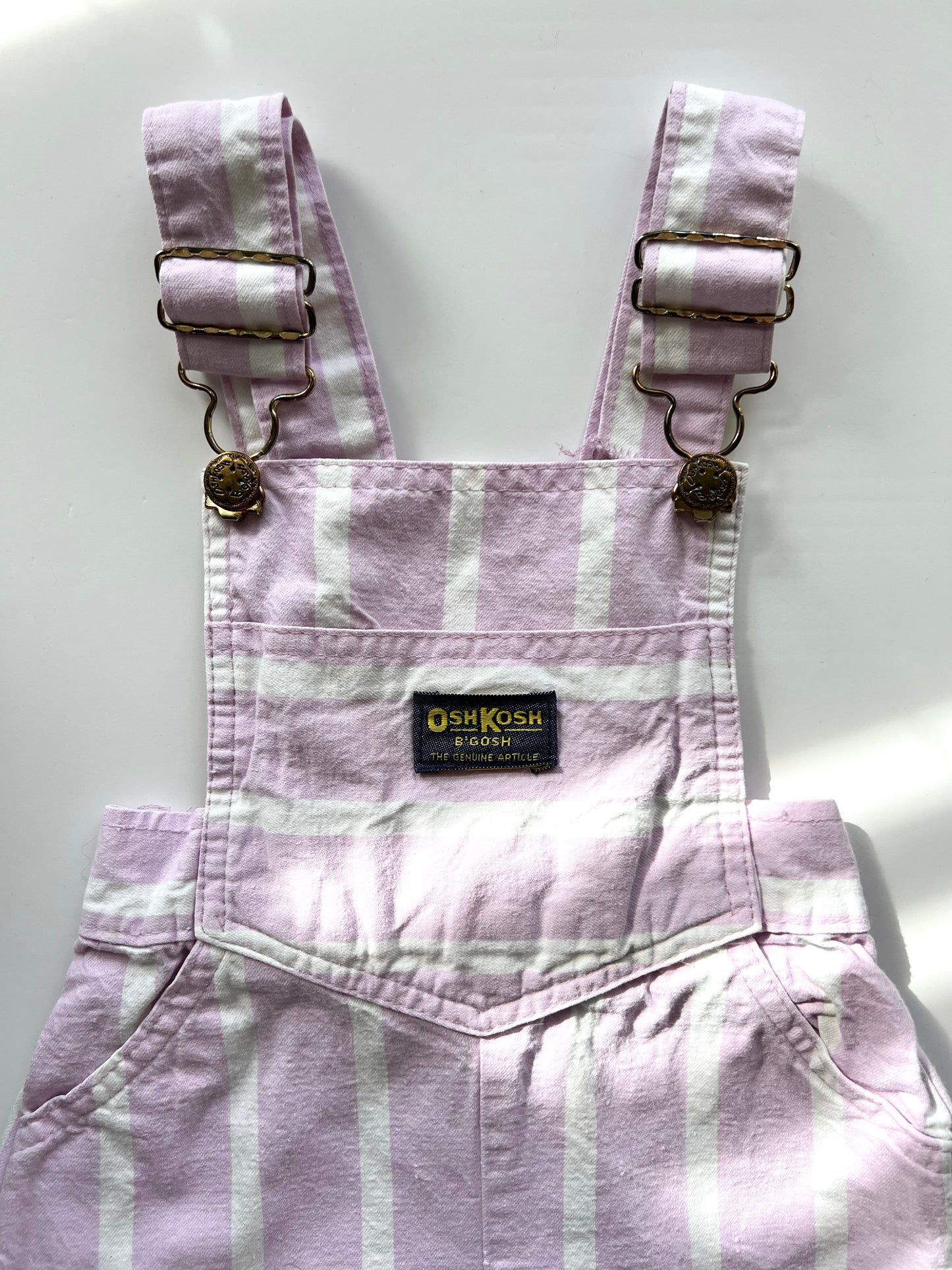 Oshkosh Vintage Lilac Stripe Shortalls - Approx 1-2y (see measurements)