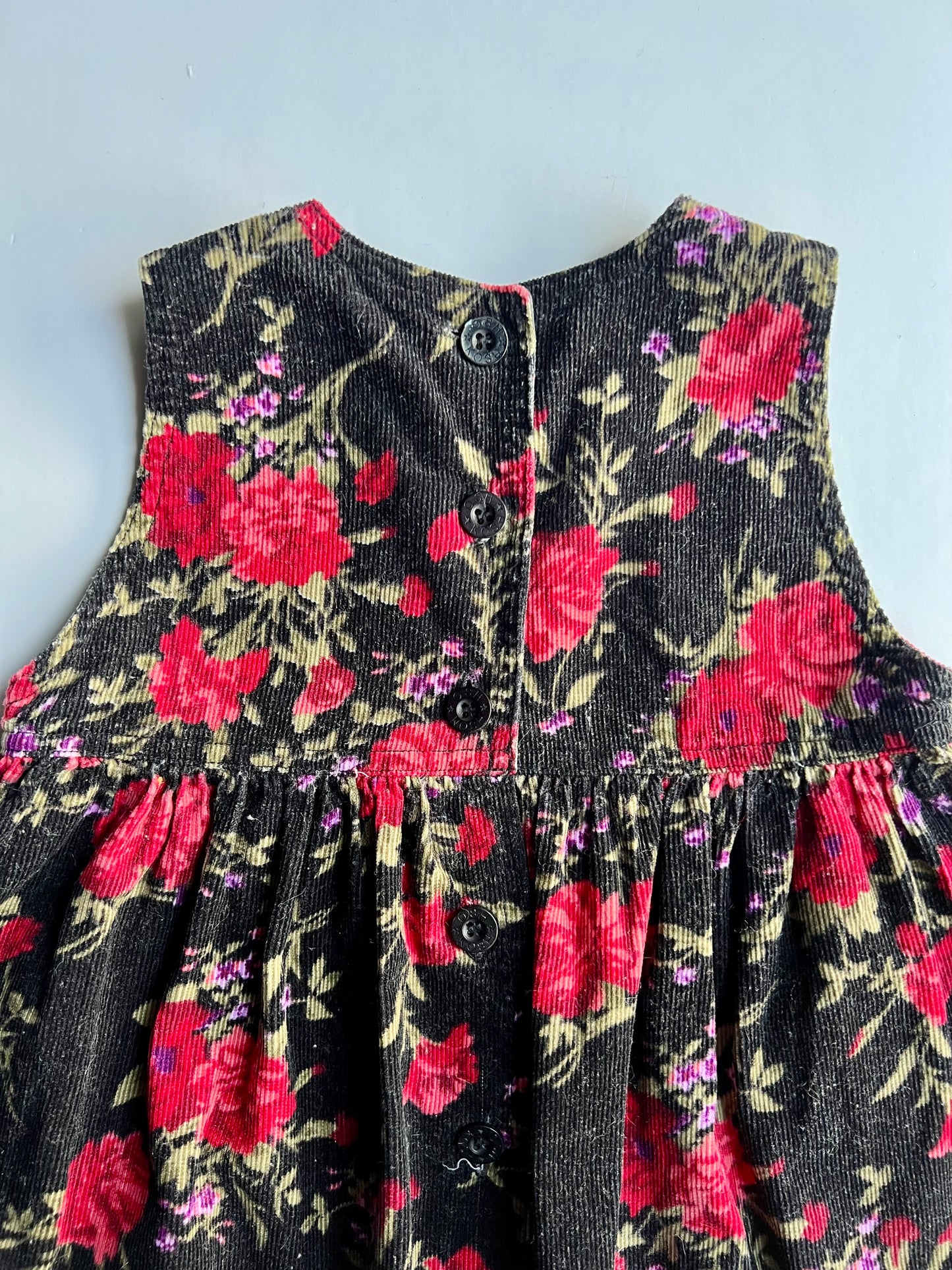 Oshkosh Vintage Carnation Floral Print Cord Dress - Age 3y