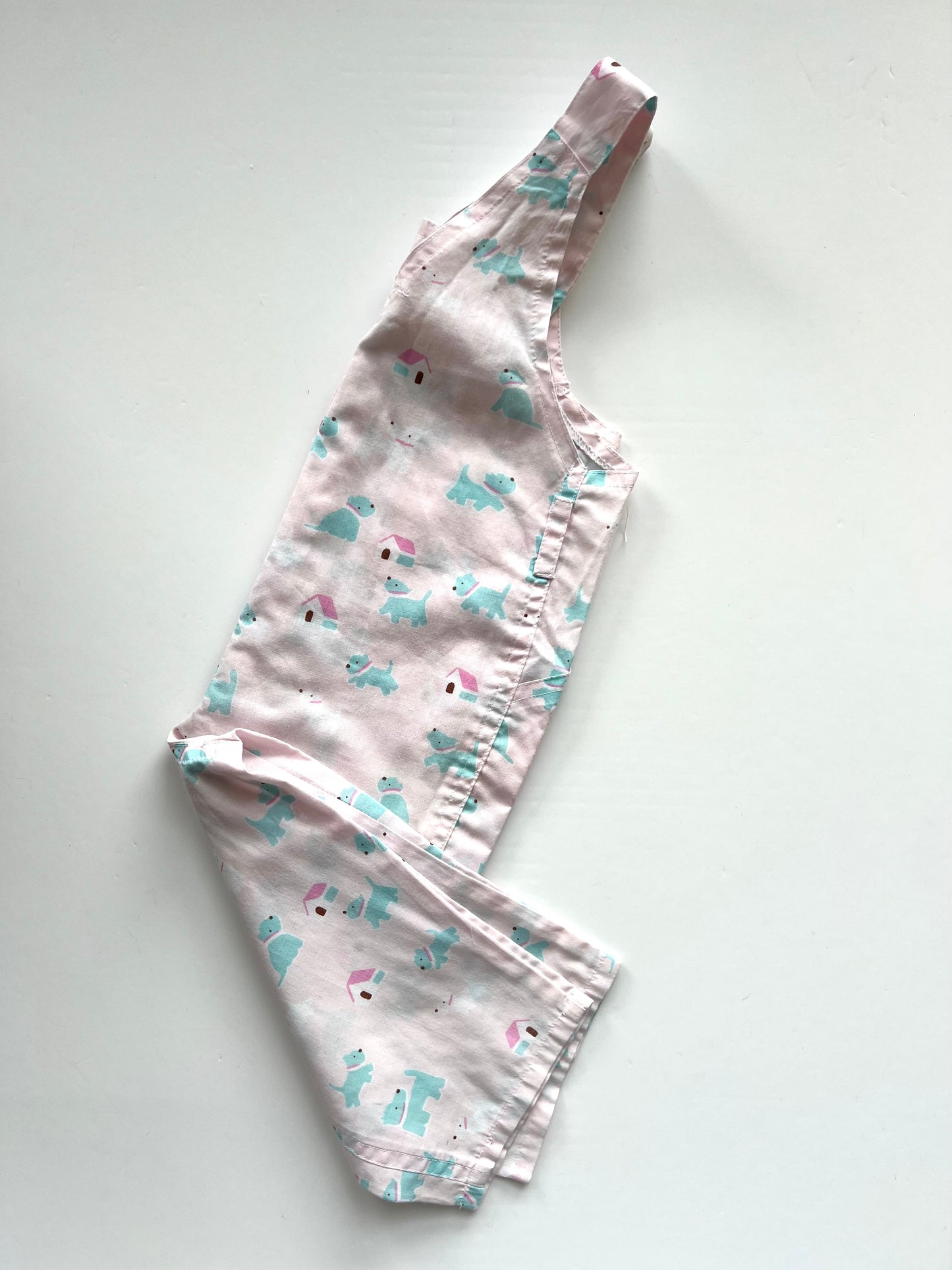 Baby Club Vintage Dog Print Dungarees- Age 6-9m