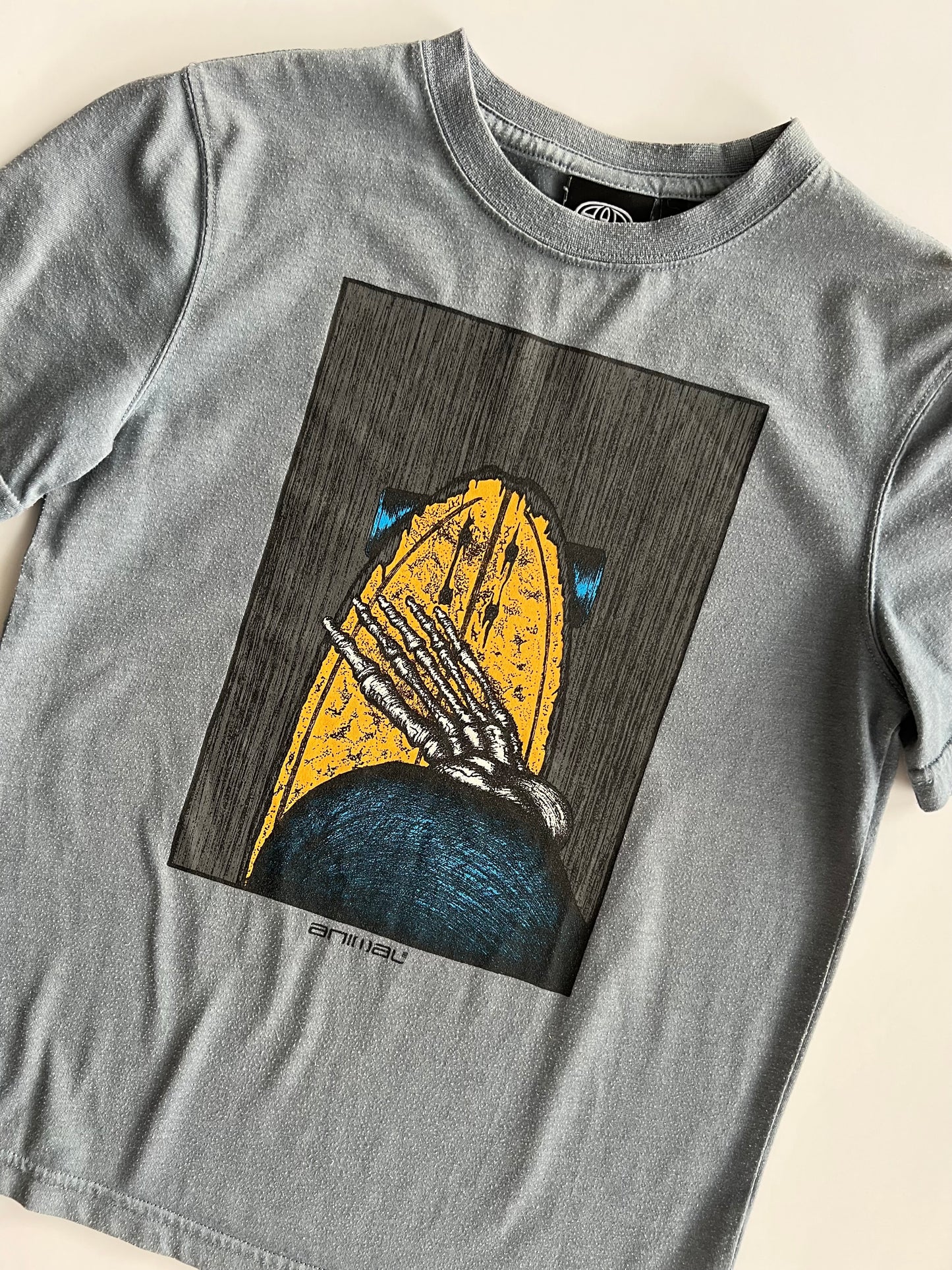 Animal Skateboarding Skeleton Print Tee - Size 7-8y