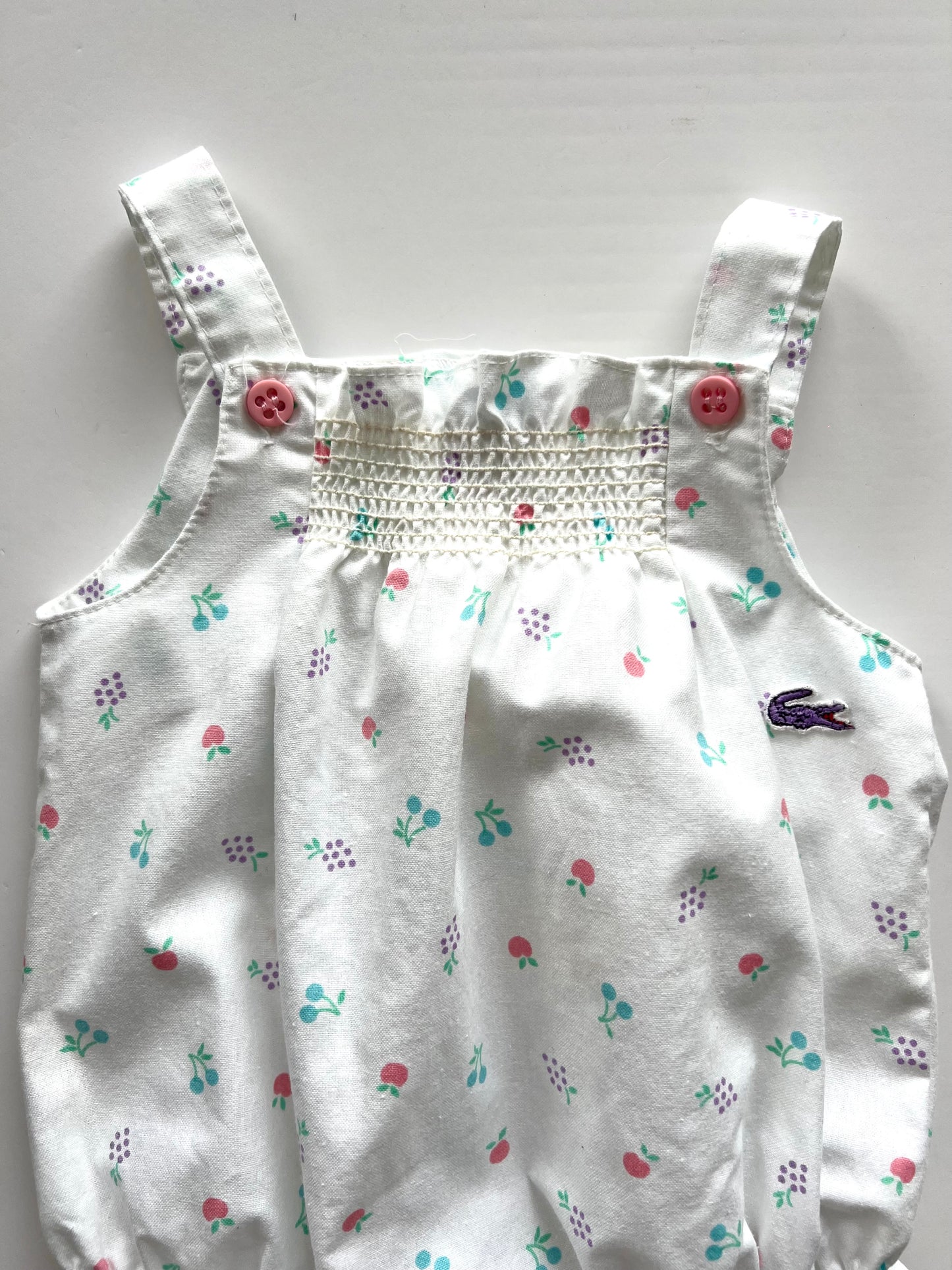 Lacoste Izod Vintage Fruit Print Romper - Size 3-6m