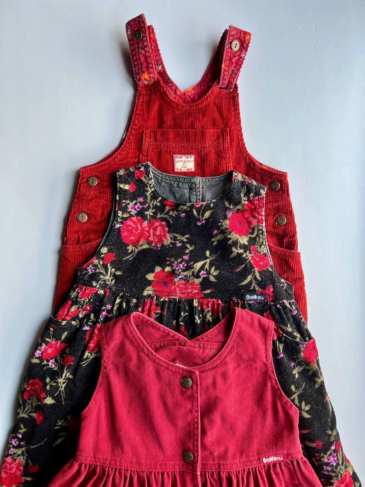 Oshkosh Vintage Carnation Floral Print Cord Dress - Age 3y