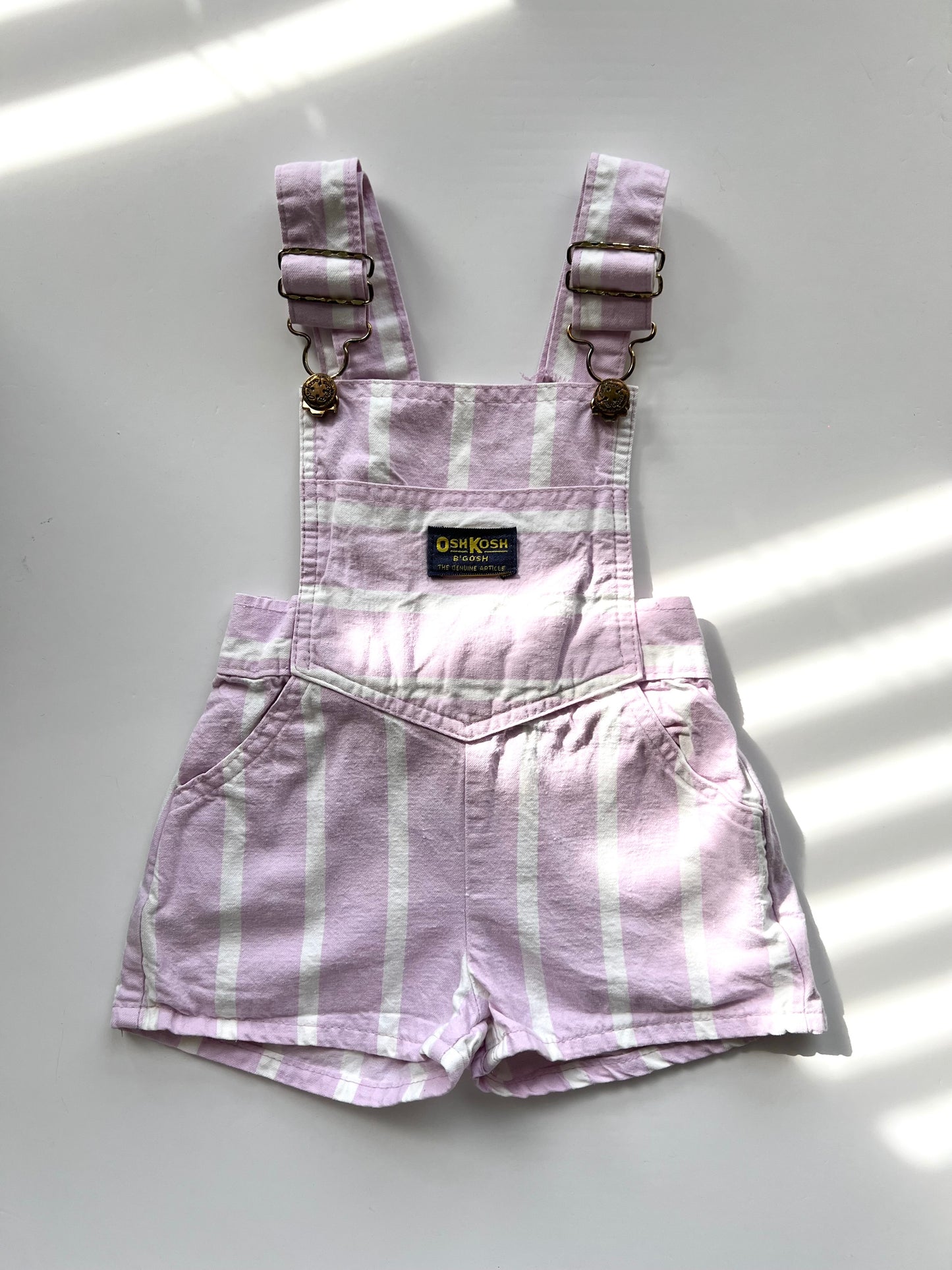 Oshkosh Vintage Lilac Stripe Shortalls - Approx 1-2y (see measurements)