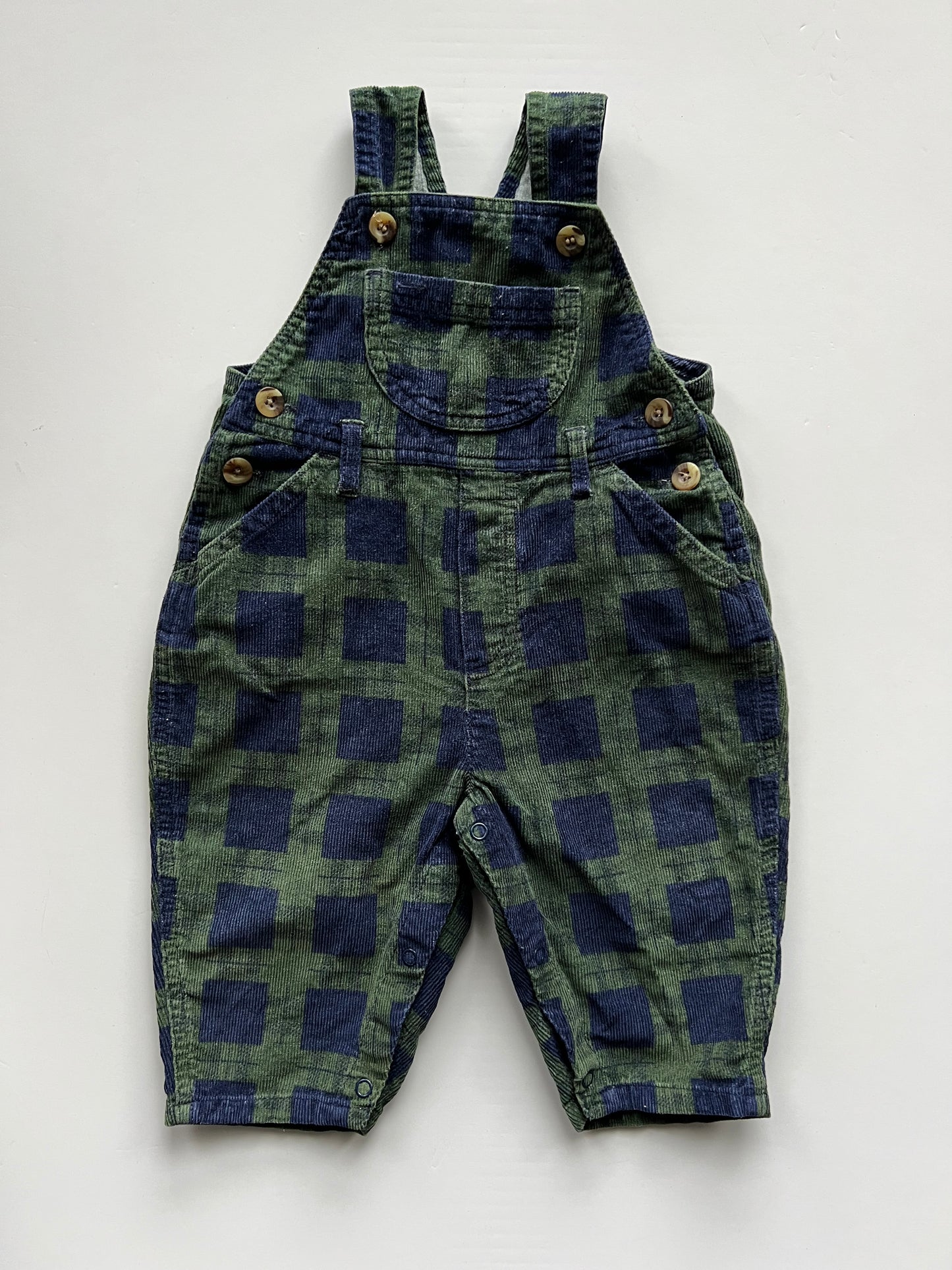 Mothercare Cord Check Dungarees - Age 6-12m