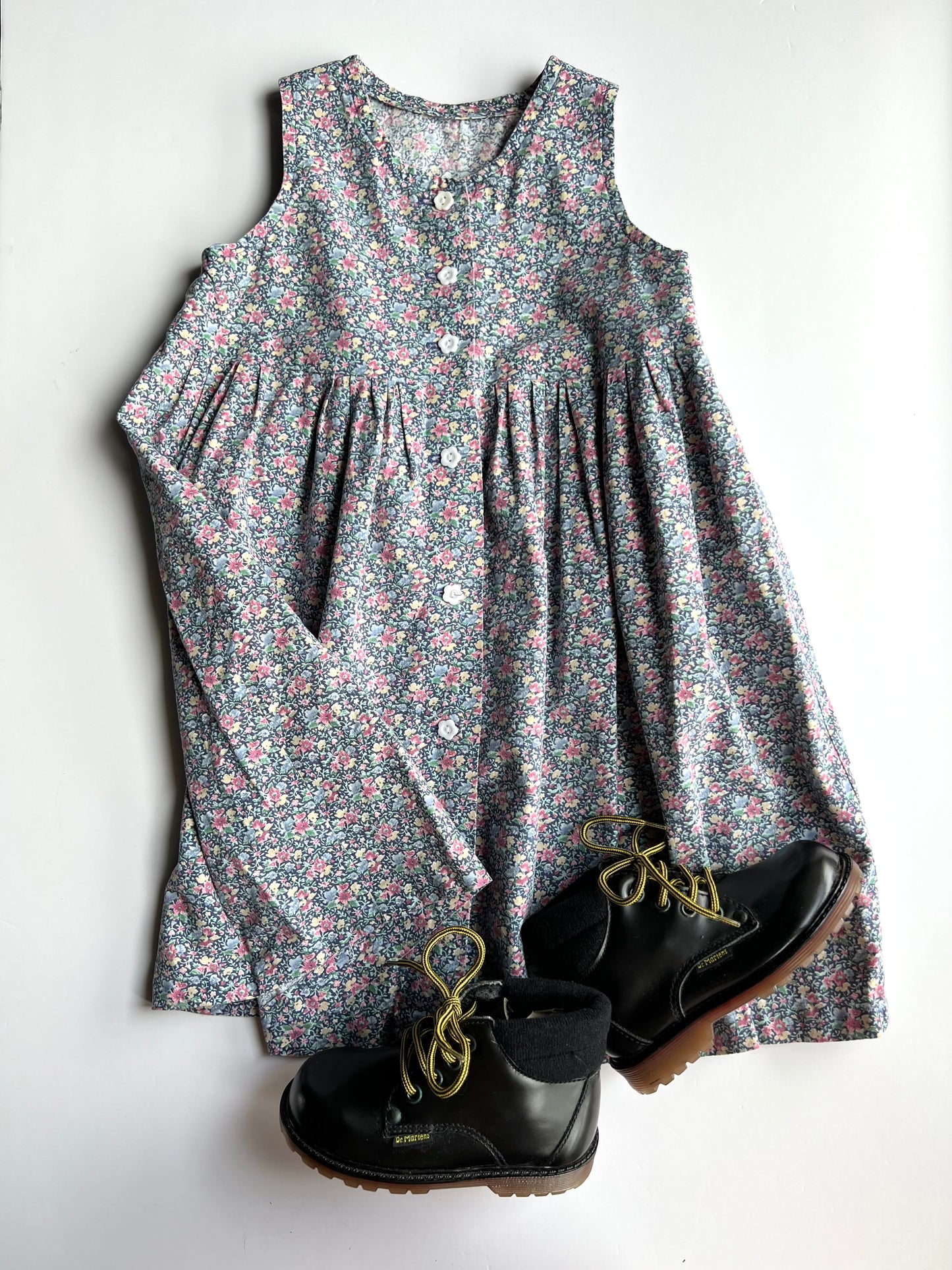 Vintage Ditsy Floral Button Up Dress - Age Approx 2-3y