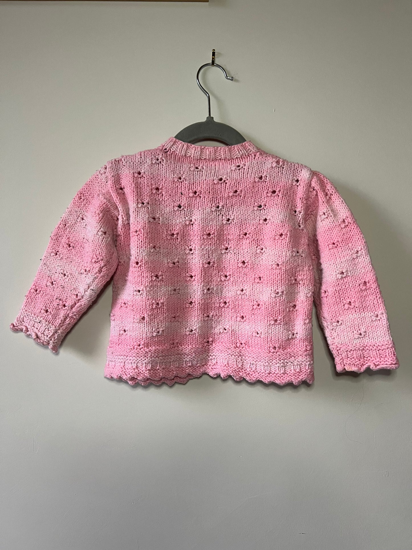 Hand Knitted Textured Button Up Cardigan - Age 12-18m