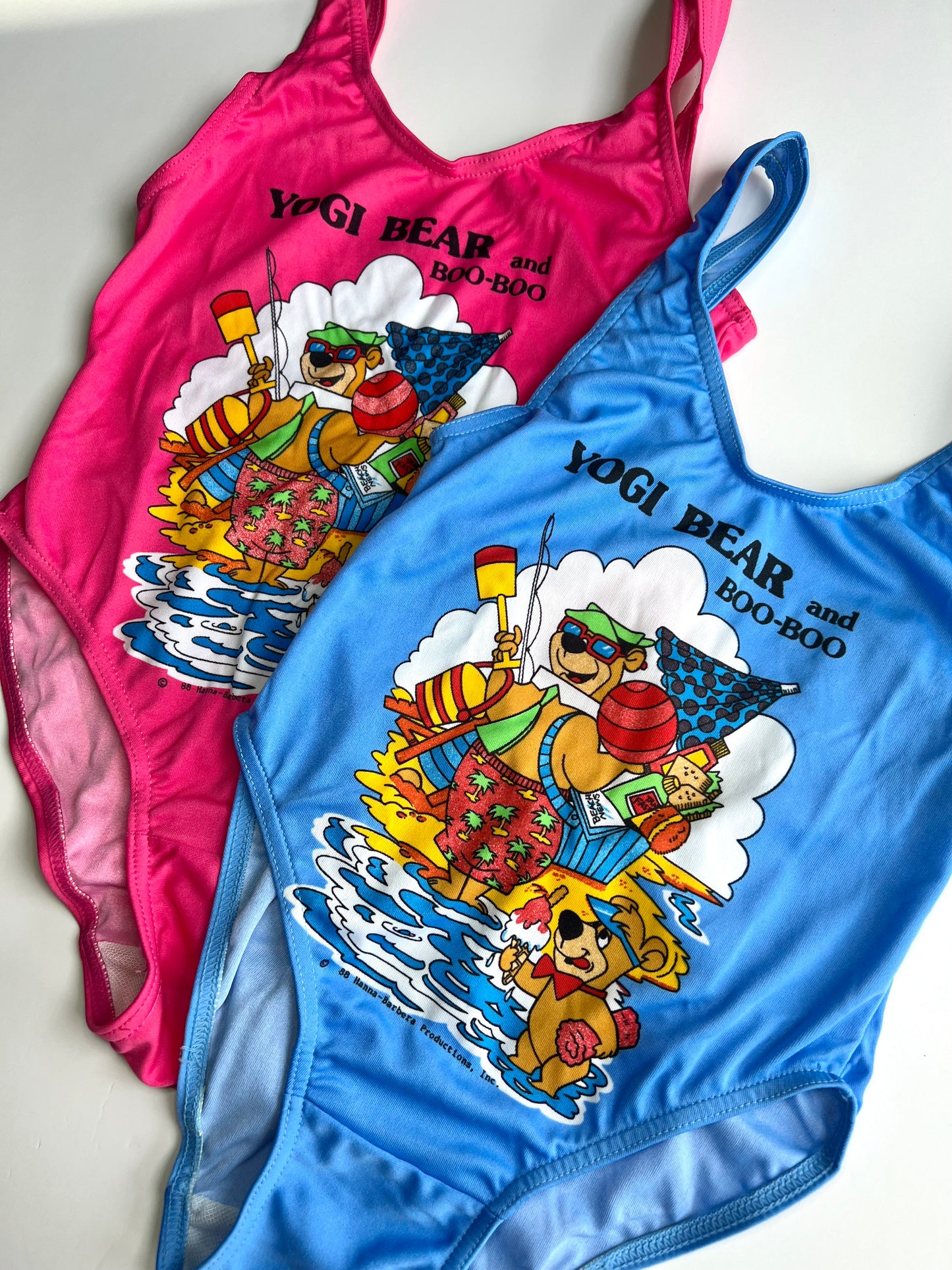 Hanna-Barbera Productions 80s Vintage Yogi Bear & Boo Boo Swimming Costume