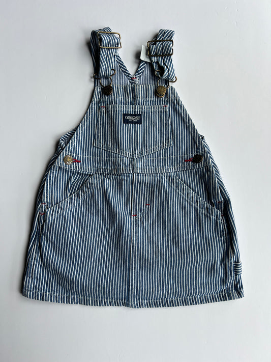 Oshkosh Vintage Hickory Stripe Dungaree Dress - Age 2y