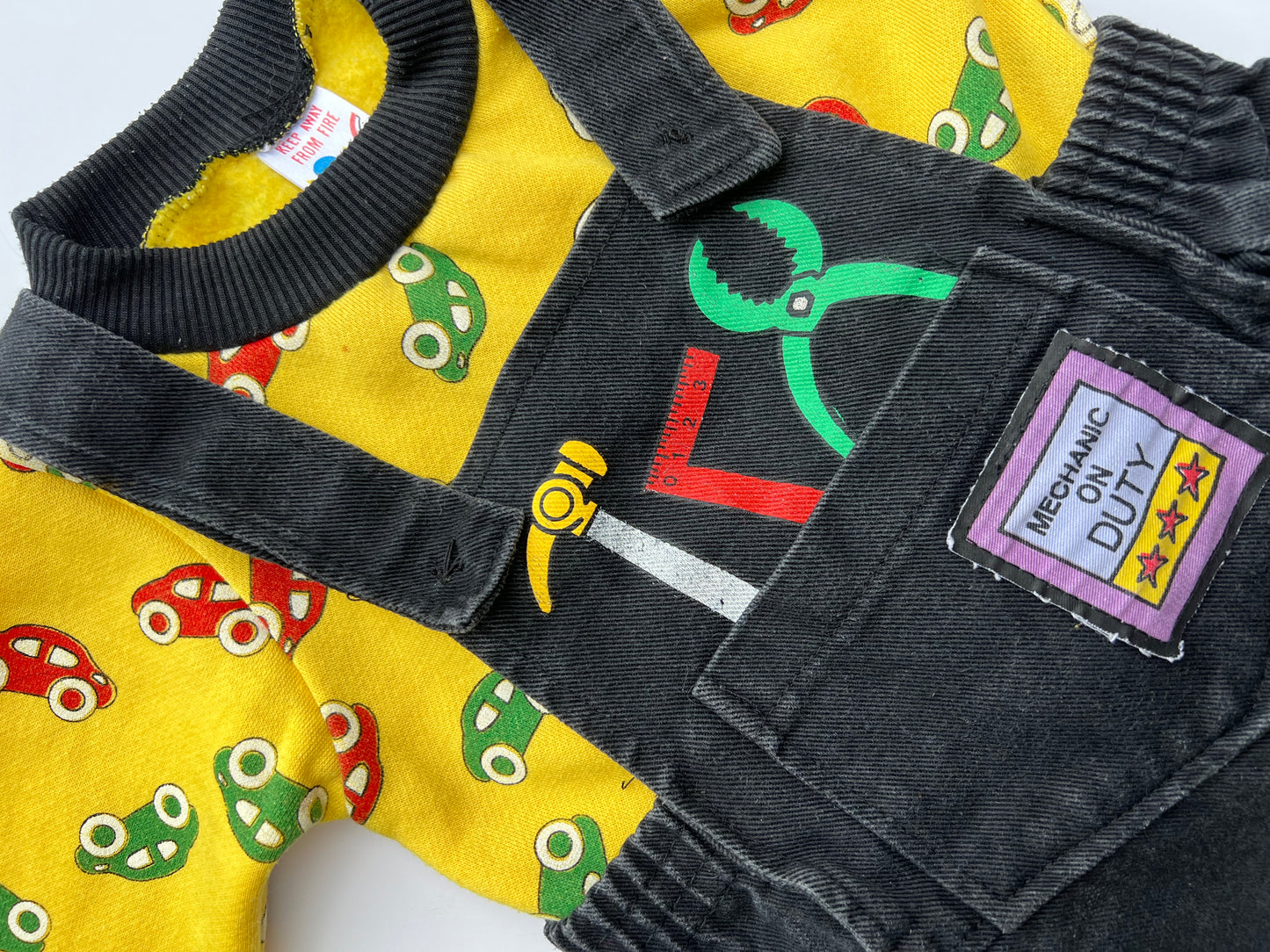 Vintage Dungaree & Sweater Set - Age approx 6-12m