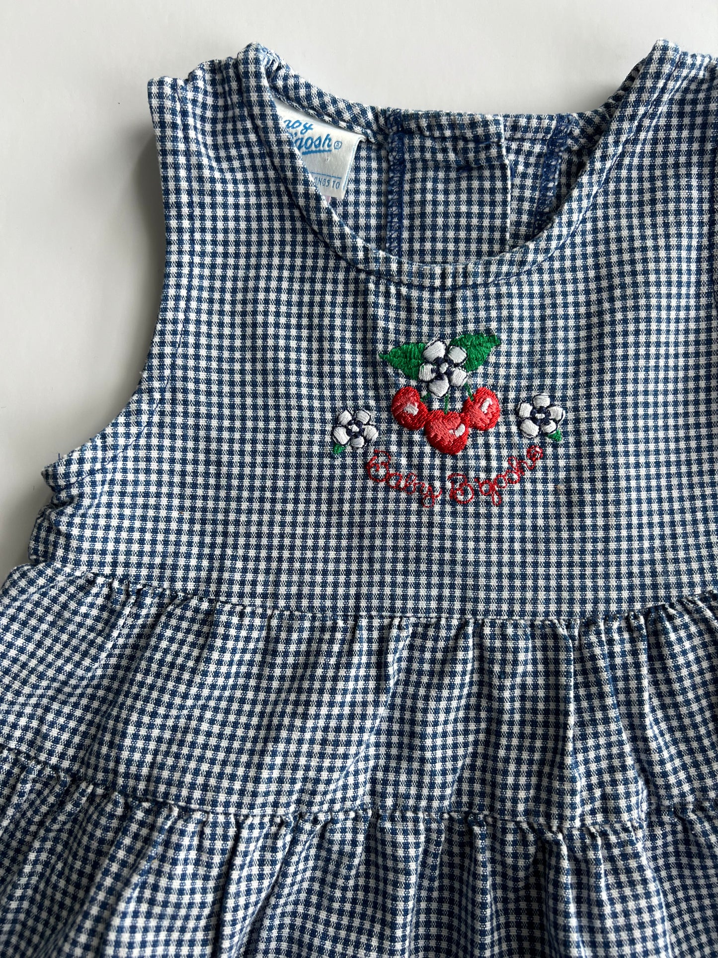 Oshkosh Check Cherry Dress - Age 6-9m