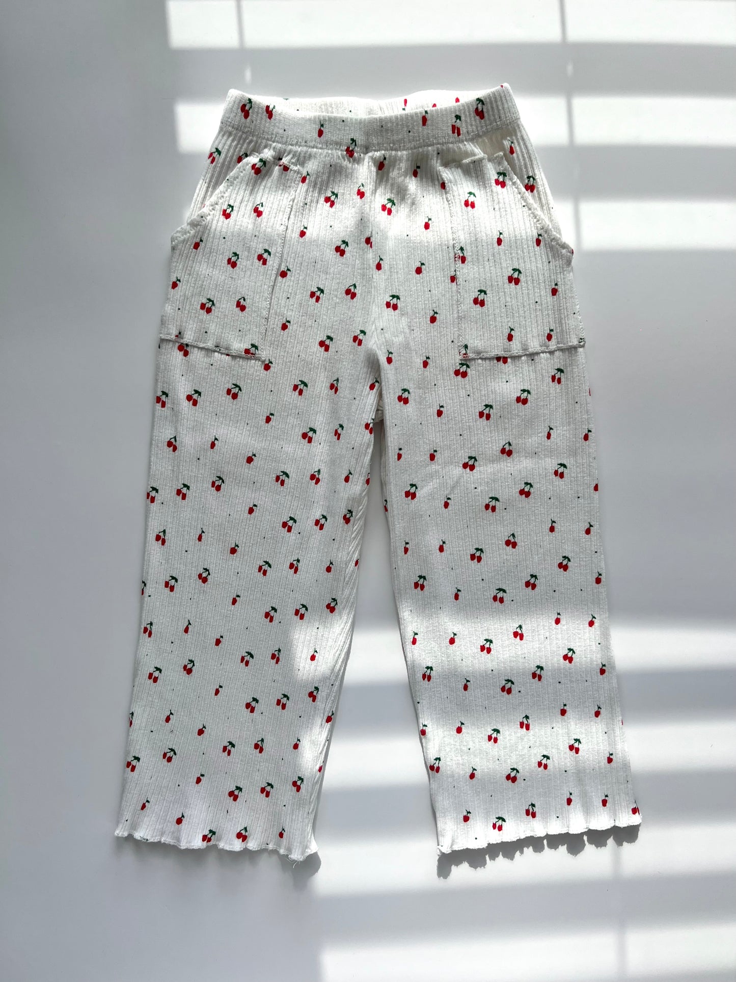 Zara Cherry Print Wide Leg Trousers - Age 4-5y