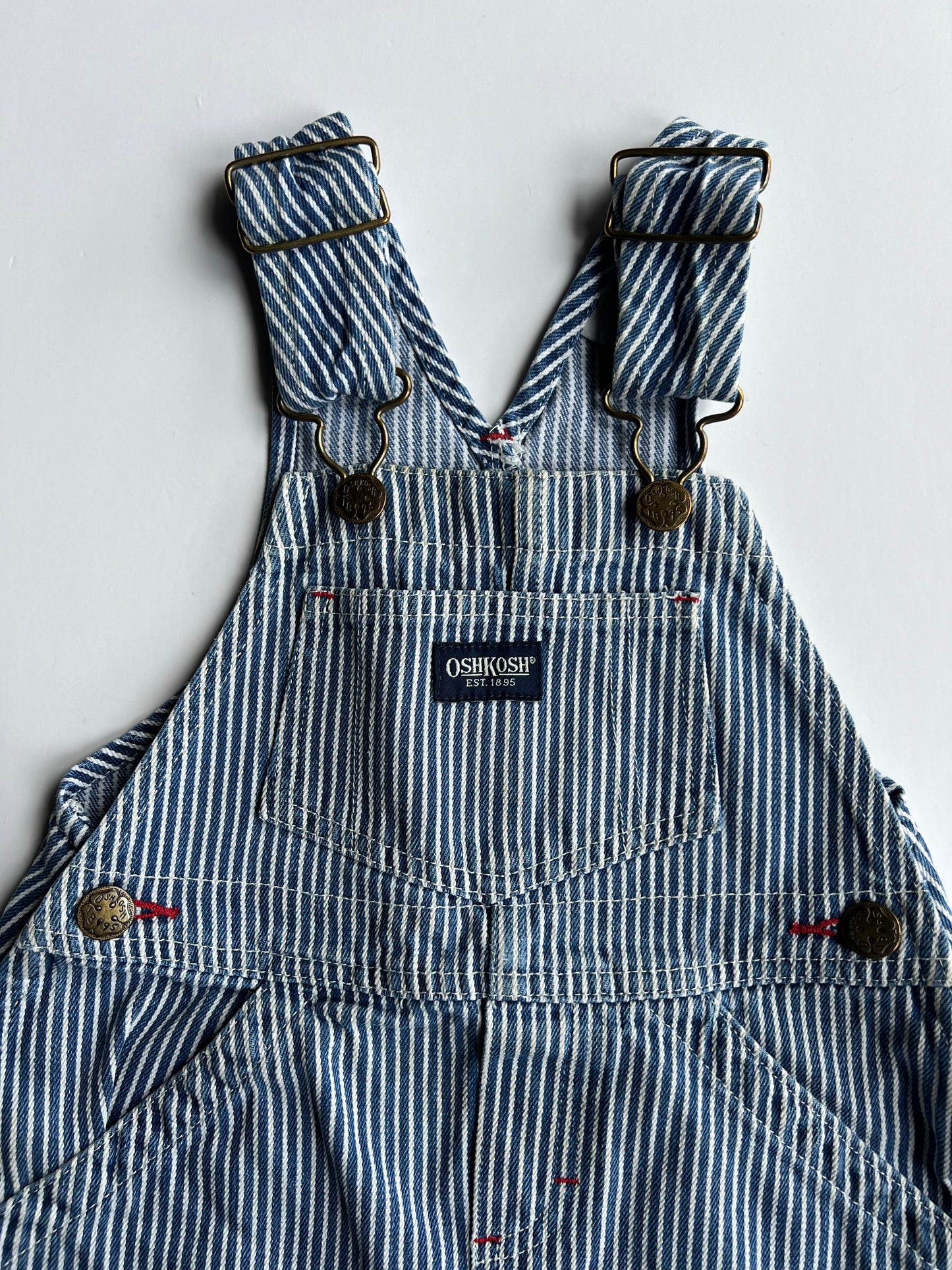 Oshkosh Vintage Hickory Stripe Dungaree Dress - Age 2y