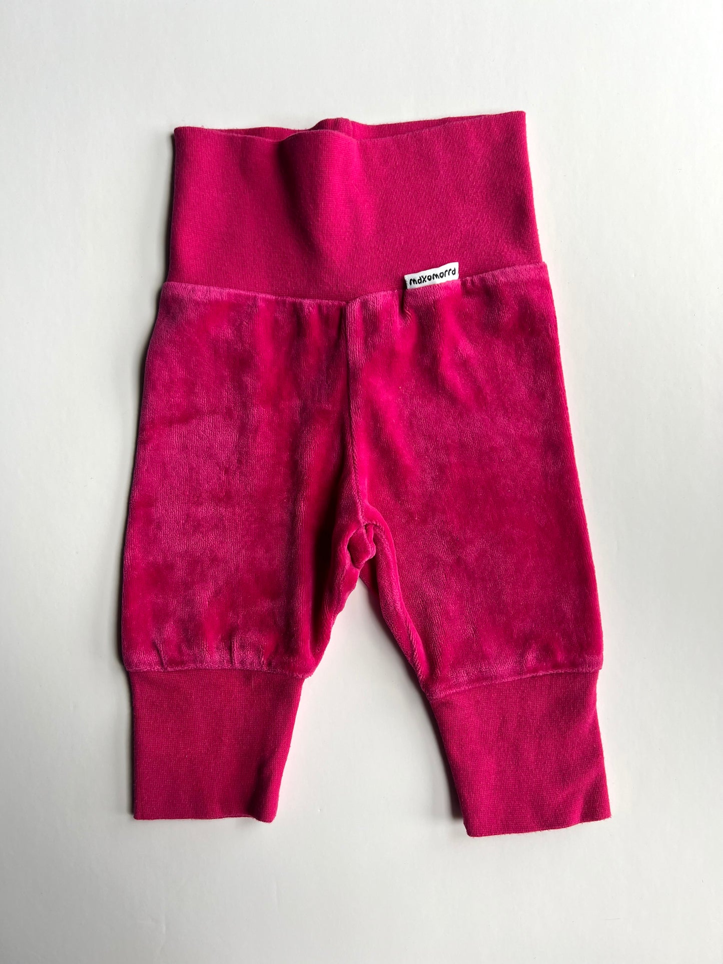 Maxomorra Hot Pink Velour Trousers - Age 3m