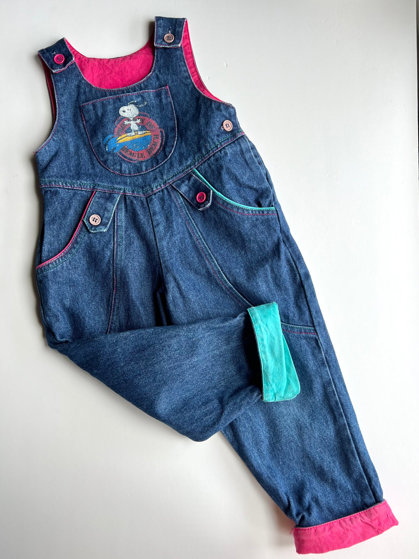 Snoopy Vintage Dungarees - Age 2-3y