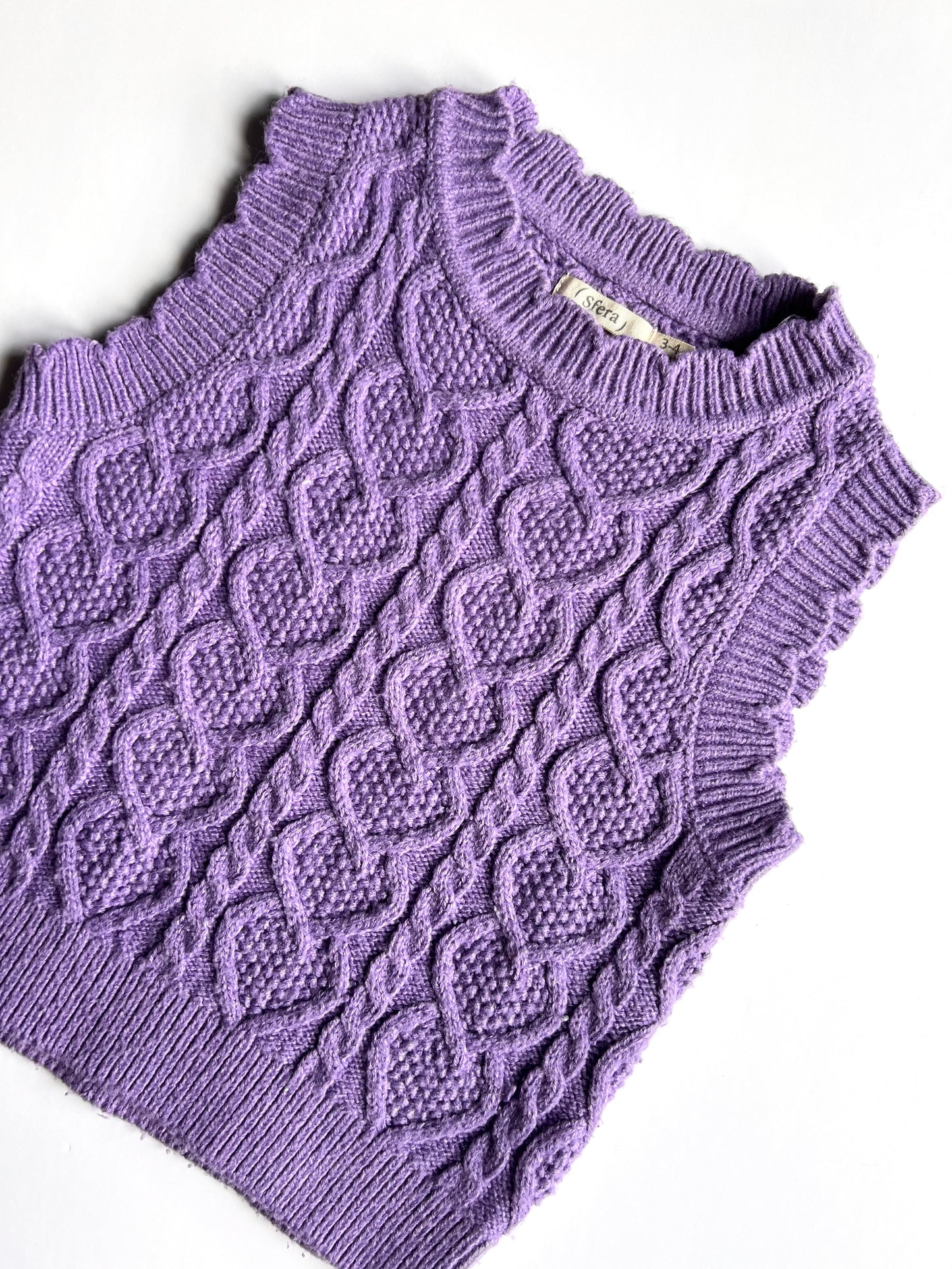 (Sfera) Ruffles Tricot Sweater Vest - Age 3-4y