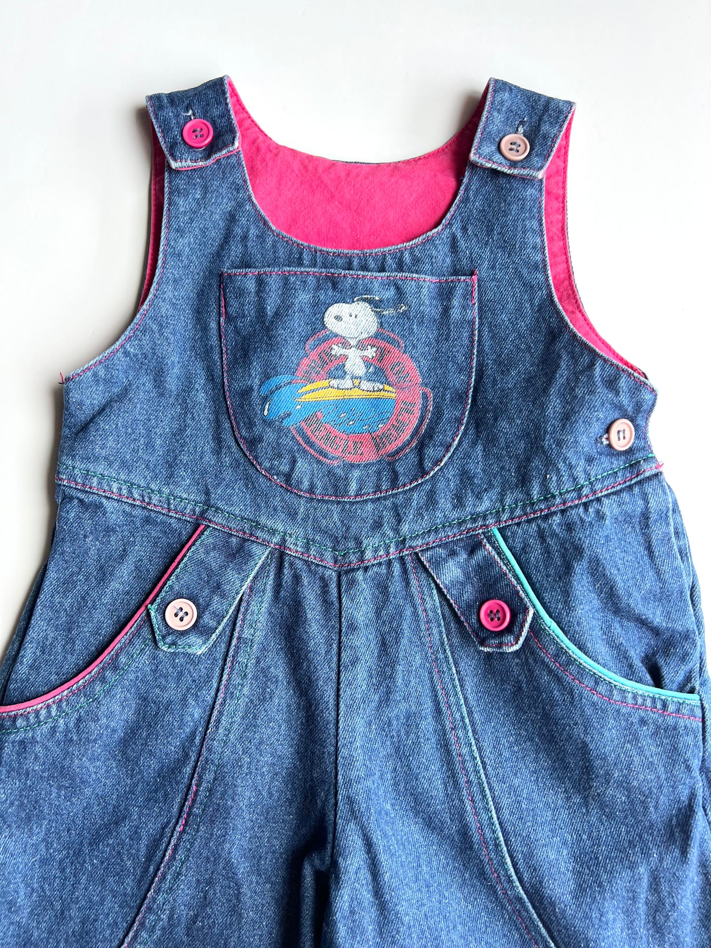 Snoopy Vintage Dungarees - Age 2-3y