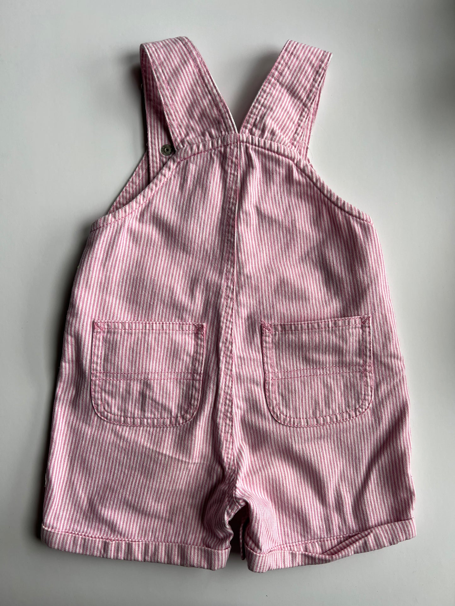 Carhartt Pink Hickory Stripe Shortalls - Age 24m