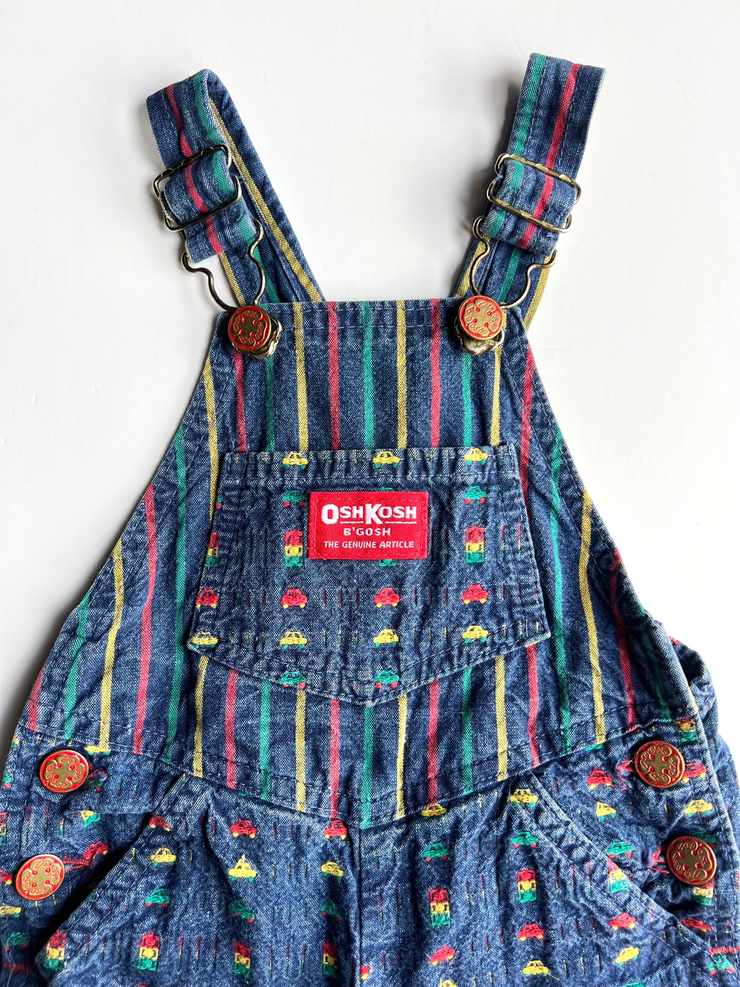 Oshkosh Vintage Denim Cars & Traffic Lights Dungarees - Size 12m