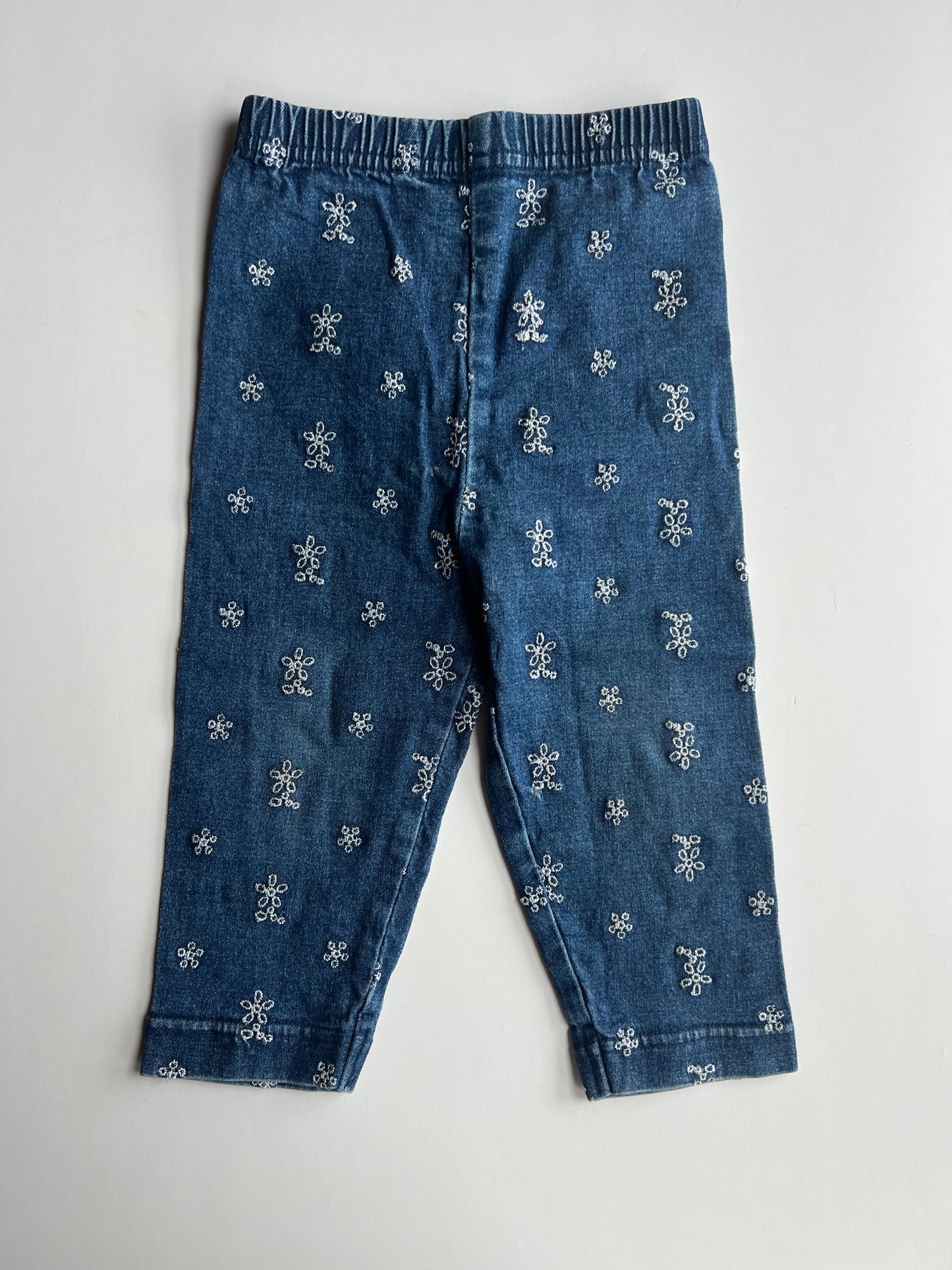 St. Micheals Embroidered Denim Leggings - Age 12-18m