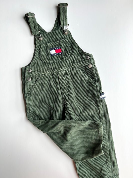 Tommy Hilfiger Vintage Green Cord Dungarees - Age 2T