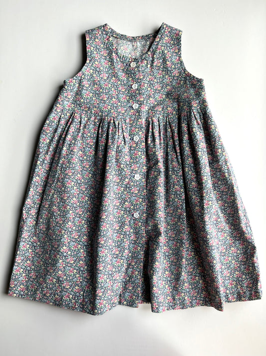 Vintage Ditsy Floral Button Up Dress - Age Approx 2-3y