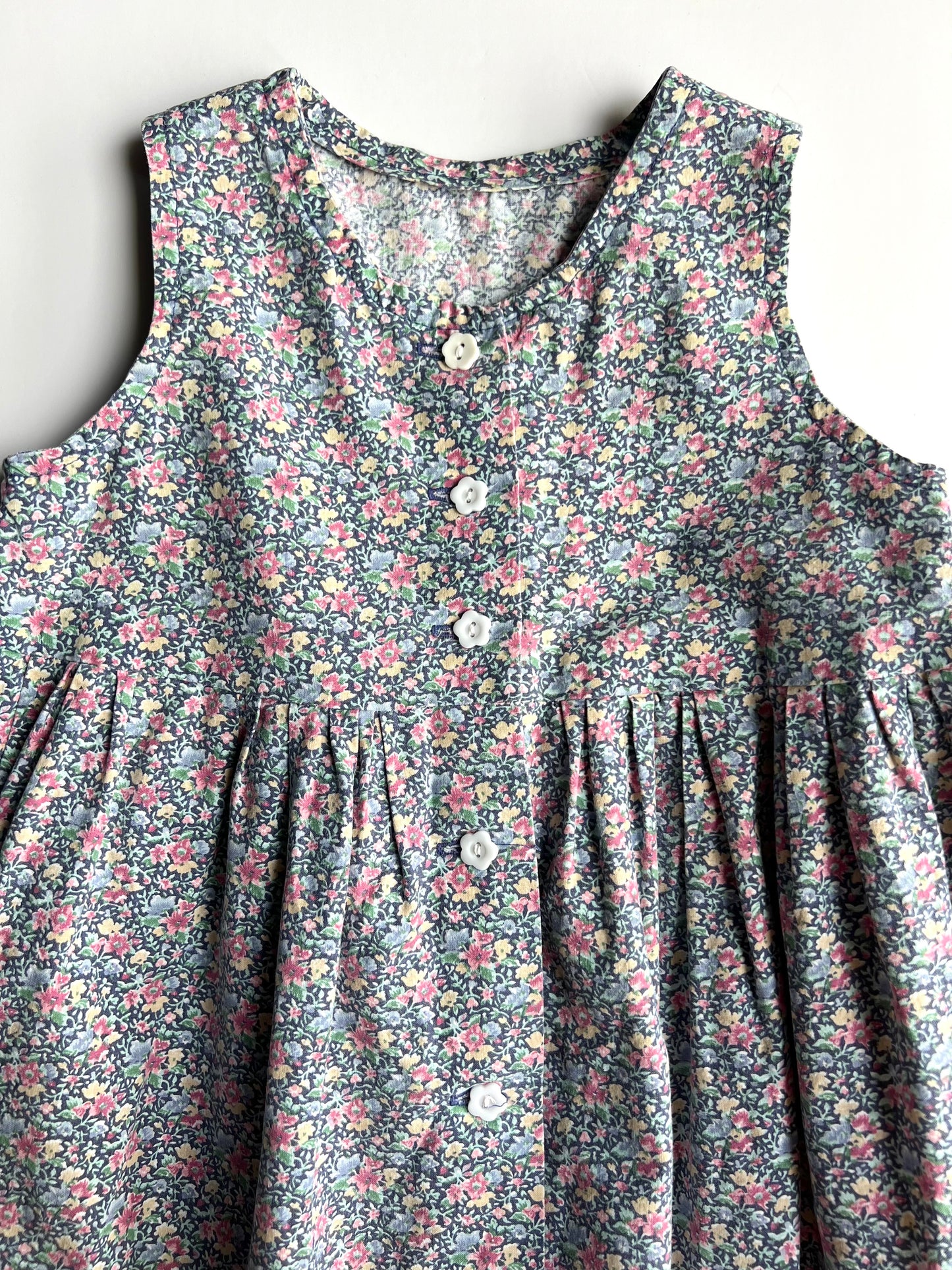 Vintage Ditsy Floral Button Up Dress - Age Approx 2-3y