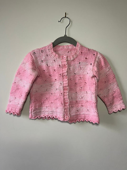 Hand Knitted Textured Button Up Cardigan - Age 12-18m