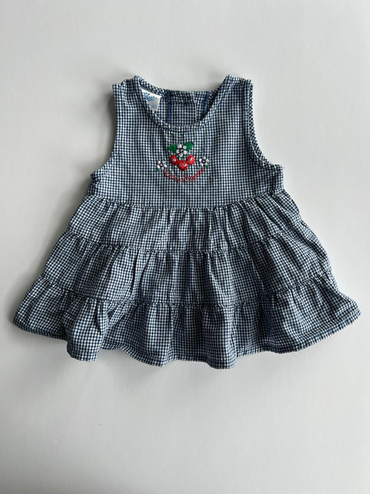 Oshkosh Check Cherry Dress - Age 6-9m