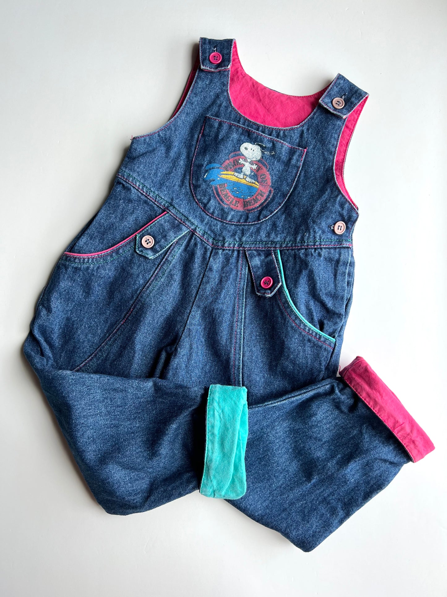 Snoopy Vintage Dungarees - Age 2-3y