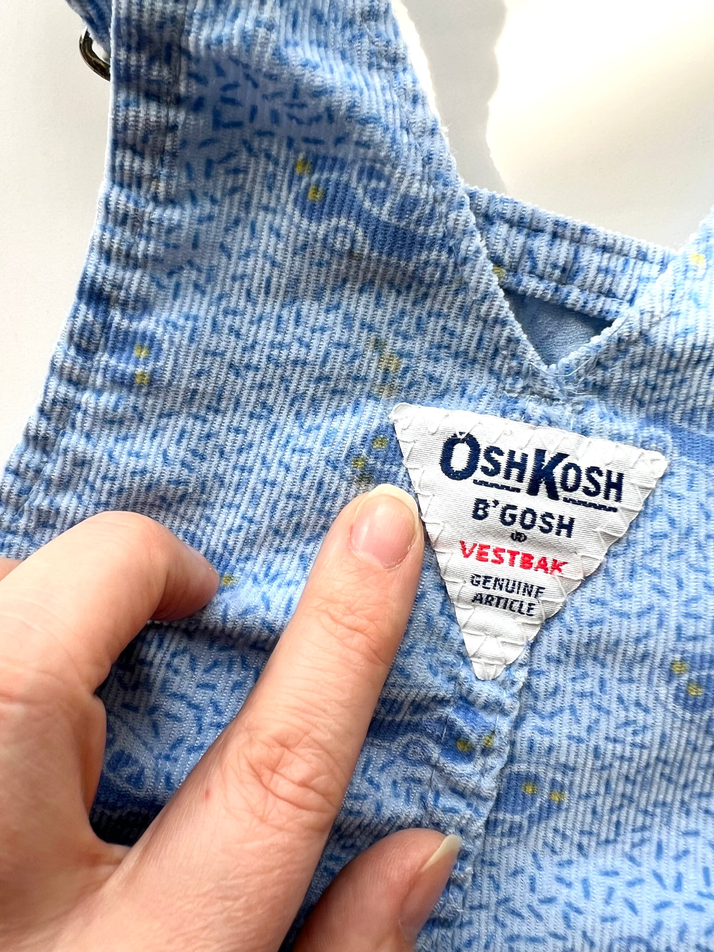 Oshkosh Vintage Cord Car Print Dungarees - Age 18m