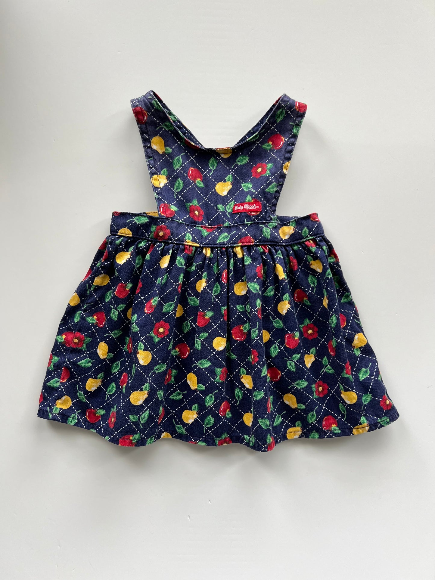 Oshkosh Vintage Apples & Pears Pinafore Wrap Dress - Age 12m