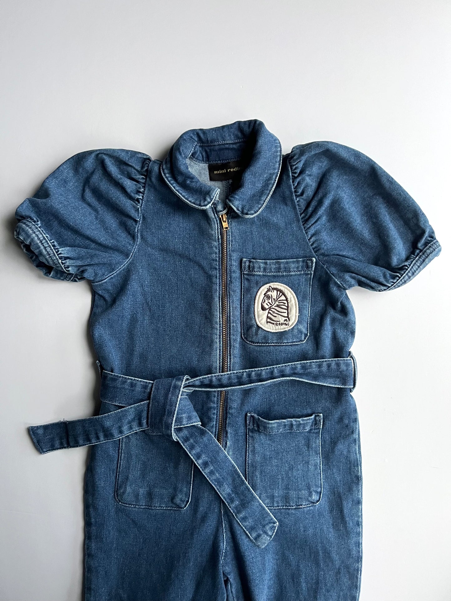 Mini Rodini Blue Denim Mt Kilimanjaro Jumpsuit- Age 18-24m