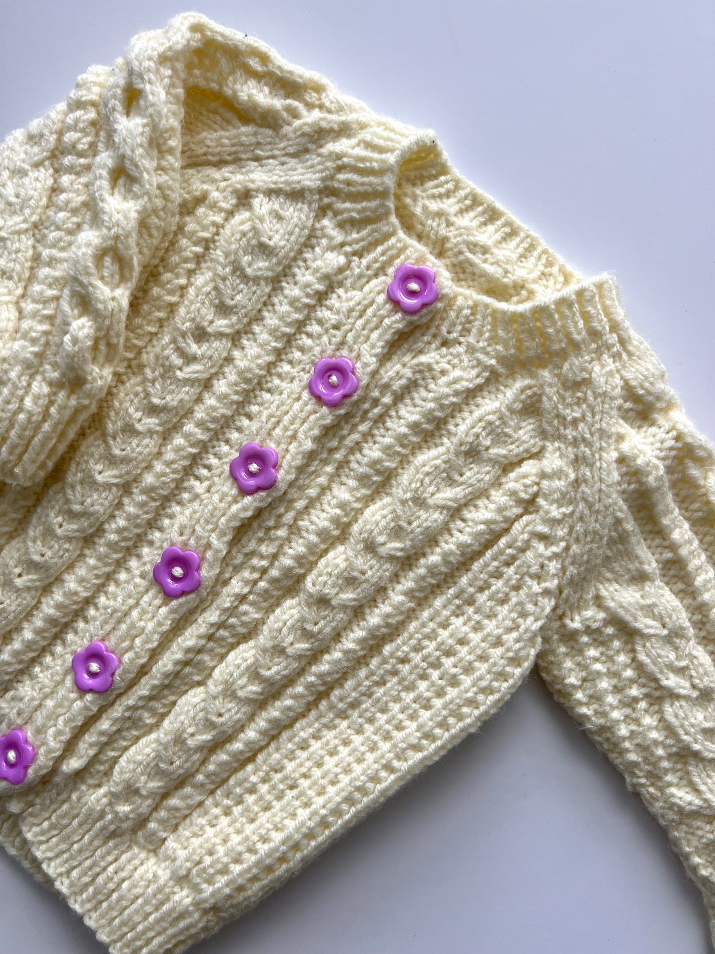 Vintage Cable Knit Cardigan- Age 9-12m