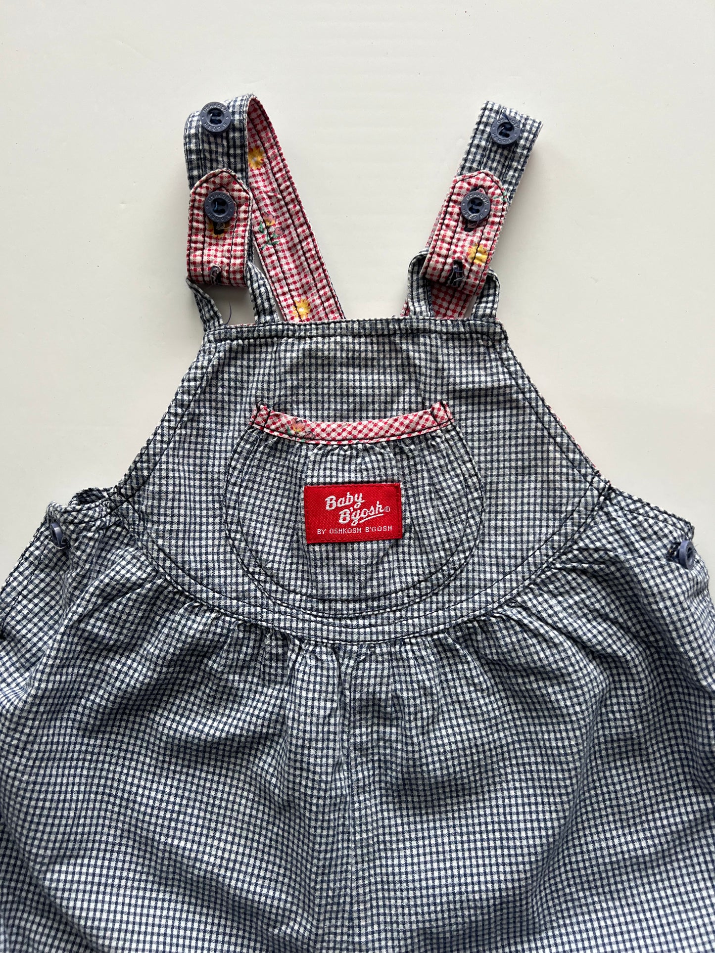 Oshkosh Vintage Gingham Bubble Fit Dungarees- Age 18m