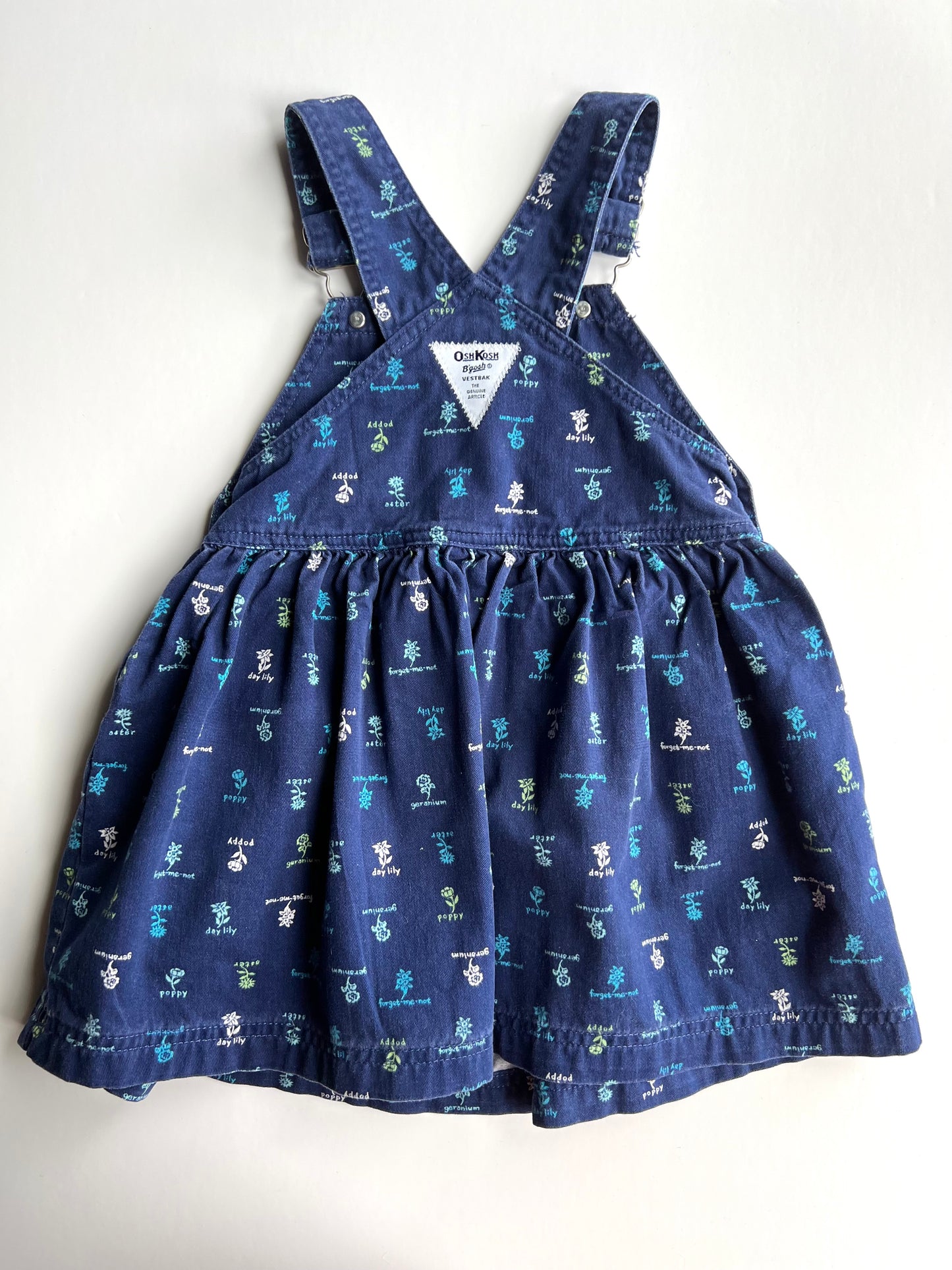 Oshkosh Vintage Garden Flowers Dungaree Dress - Age 4T