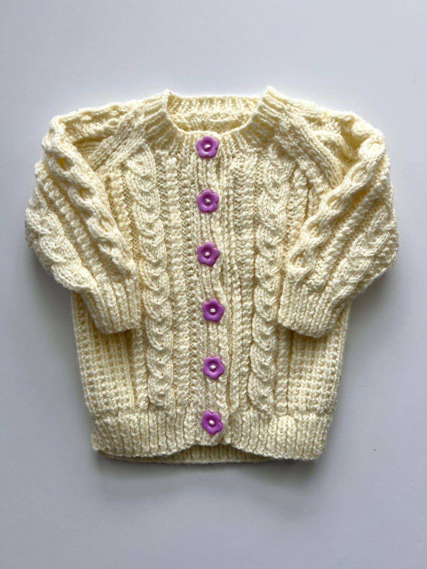 Vintage Cable Knit Cardigan- Age 9-12m