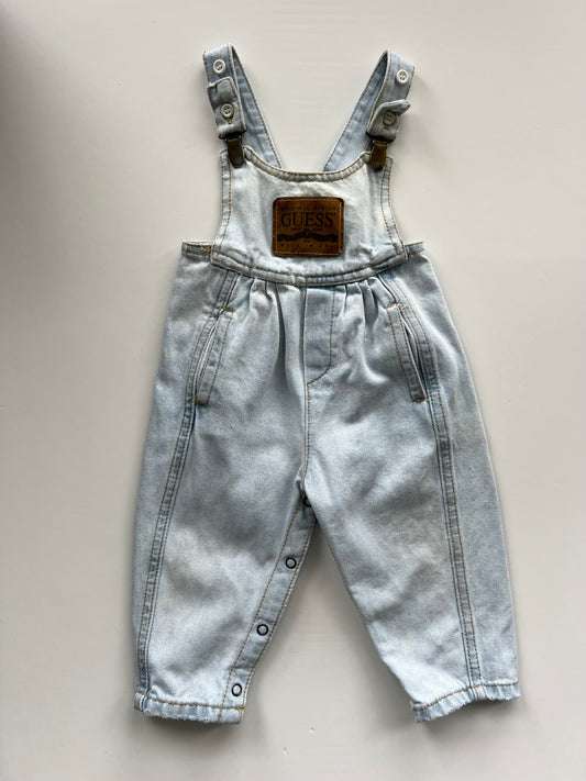 Guess Vintage Light Wash Denim Clip Dungarees - Age 12m