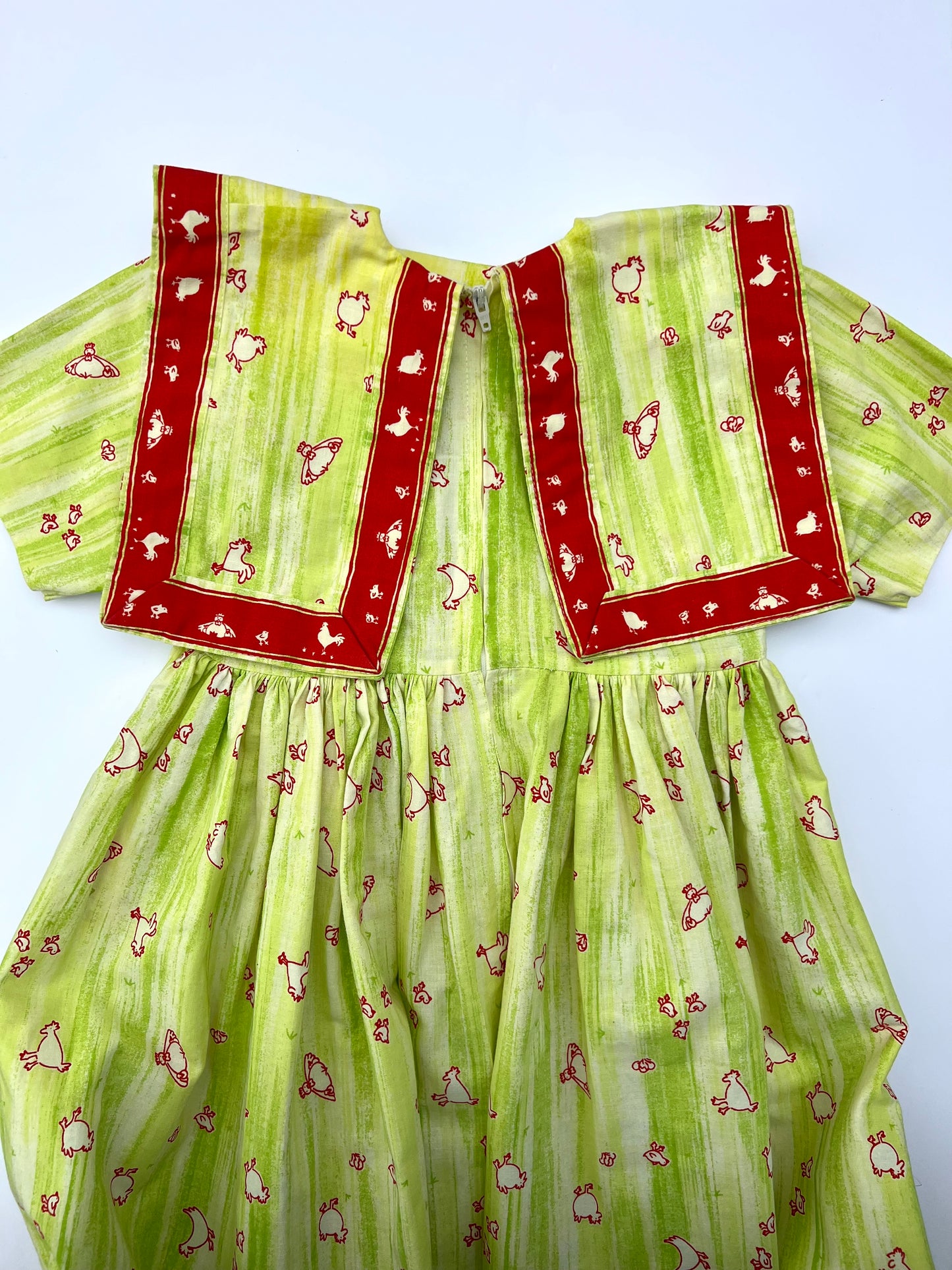 Poppy Vintage Bryony Dress in Hens Mint Print - Age 5y