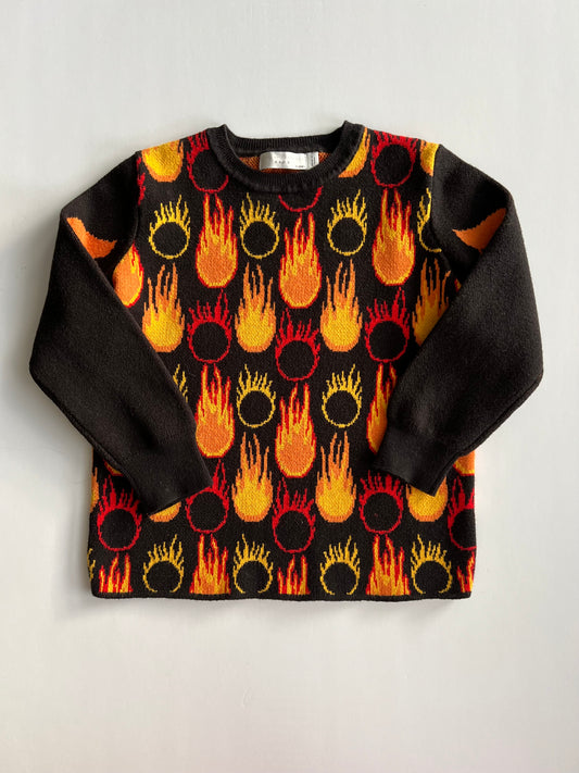 Stella McCartney Black Flames Jumper - Age 6y (runs small)