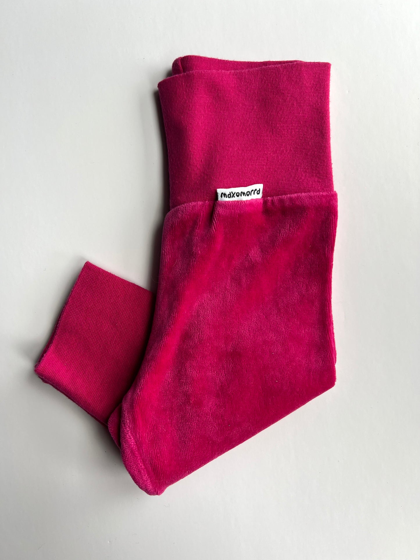 Maxomorra Hot Pink Velour Trousers - Age 3m