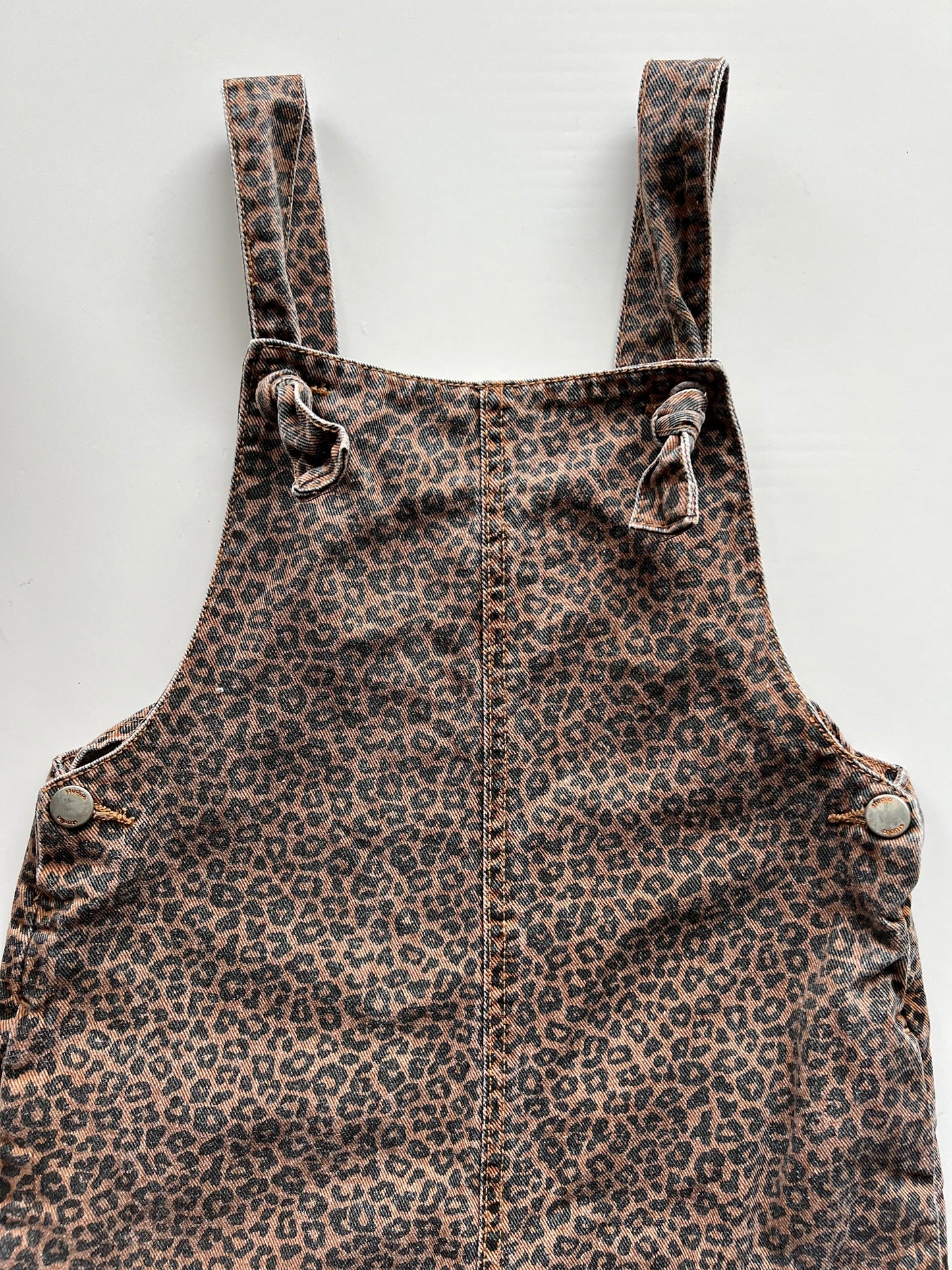 Studio Denim Leopard Print Dungarees- Age 7-8y