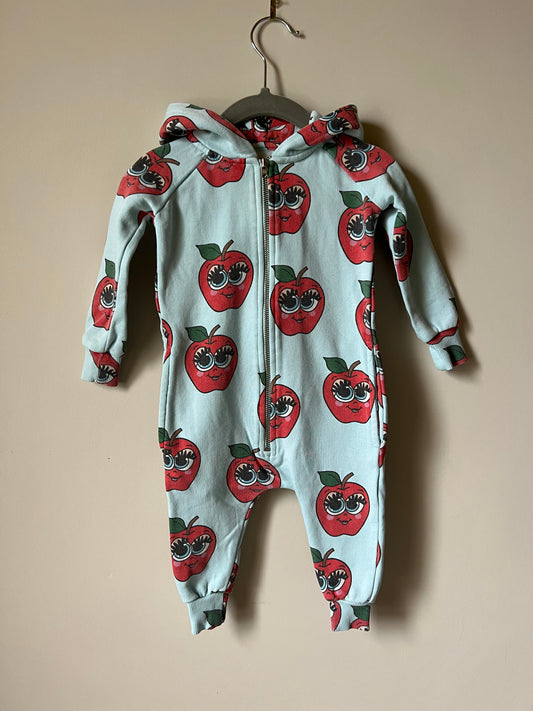 Hugo Loves Tiki Apple Print Zip Up Jumpsuit - Age 3-6m