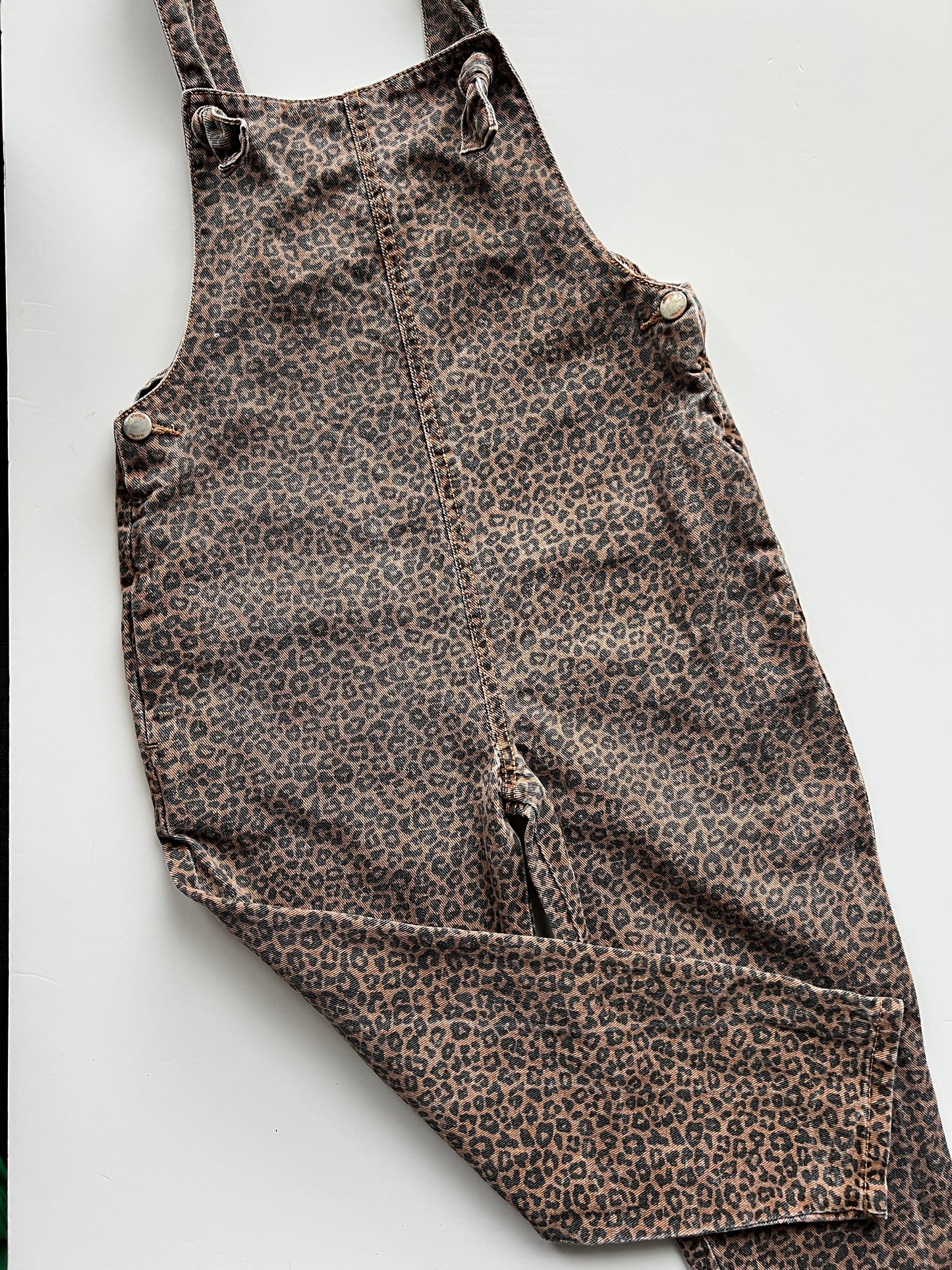 Studio Denim Leopard Print Dungarees- Age 7-8y