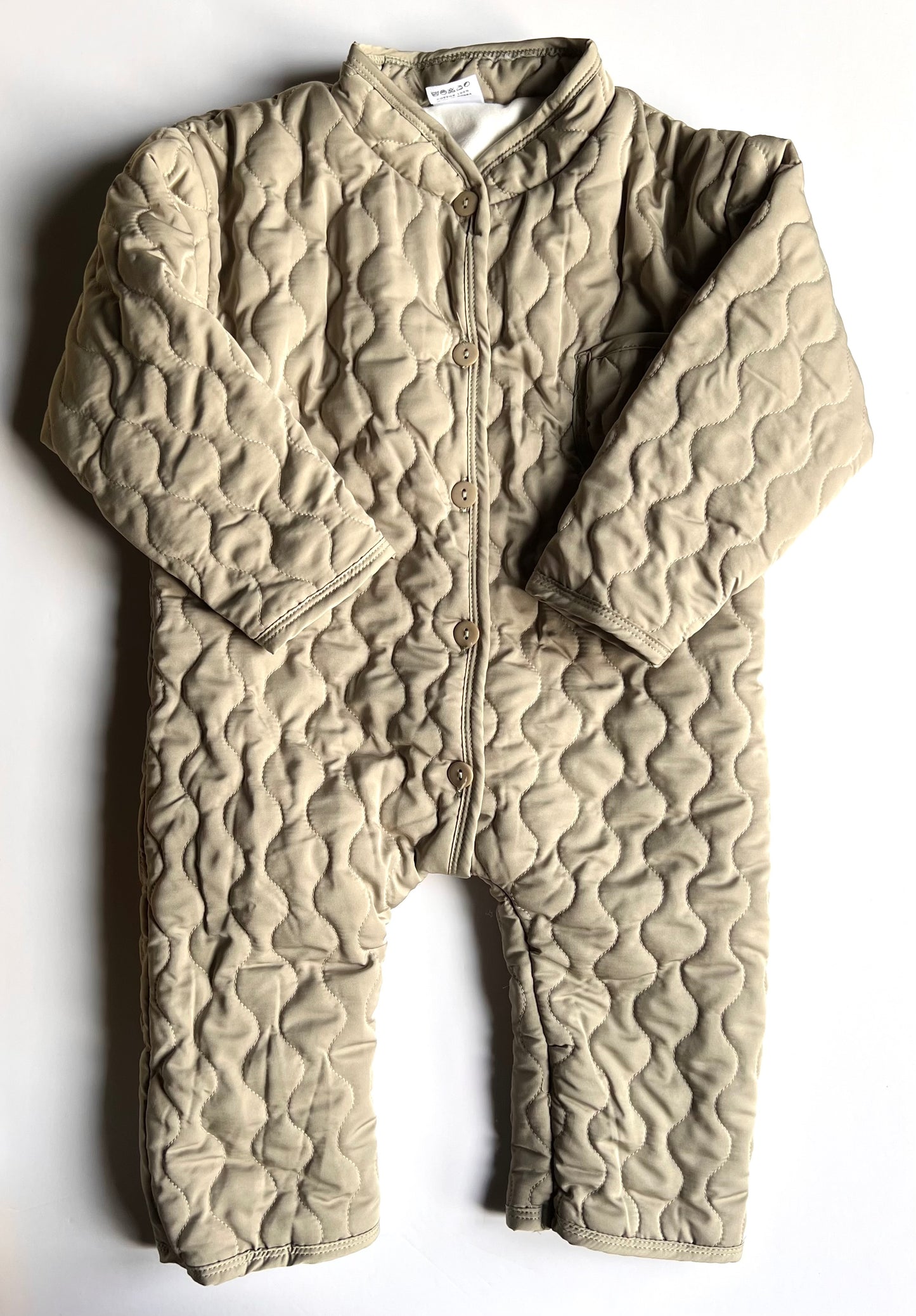 Korean Brand AK Khaki Green Quilted All in One Suit - Age 18-24m