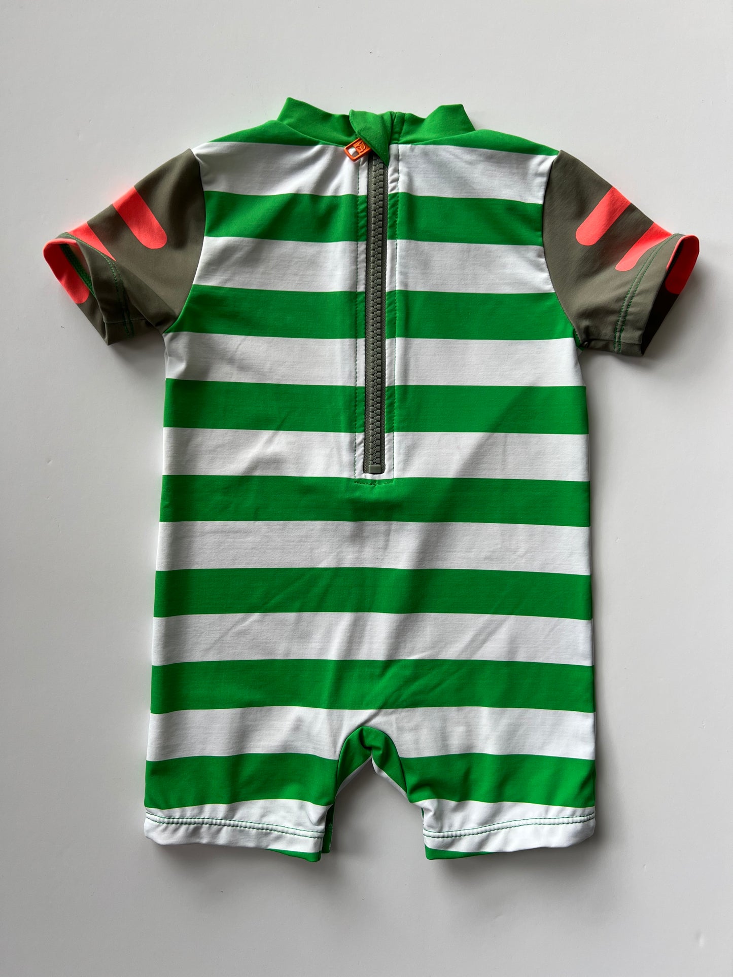 Stella McCartney Green Striped Lizard Swimsuit- Age 6m