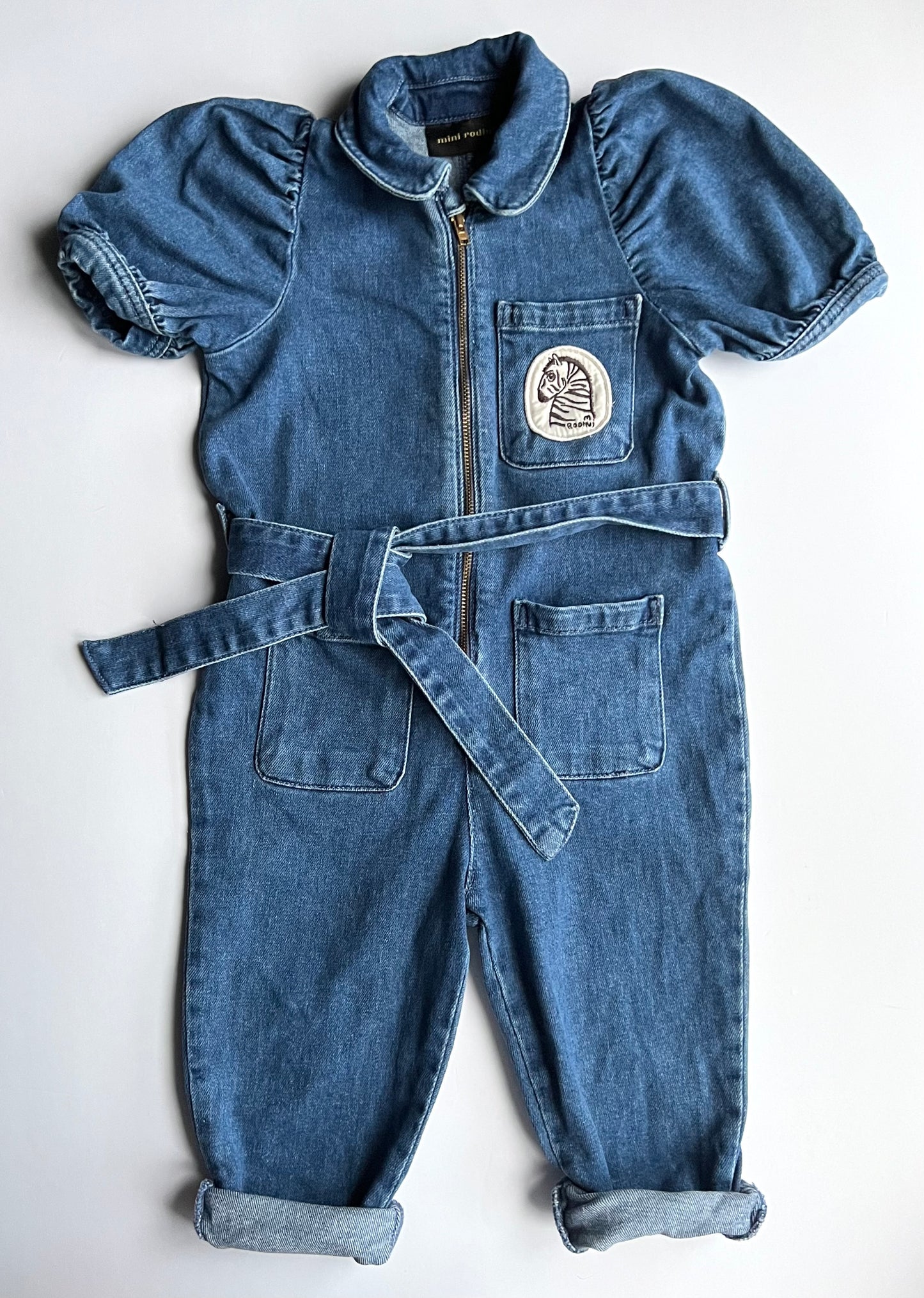 Mini Rodini Blue Denim Mt Kilimanjaro Jumpsuit- Age 18-24m