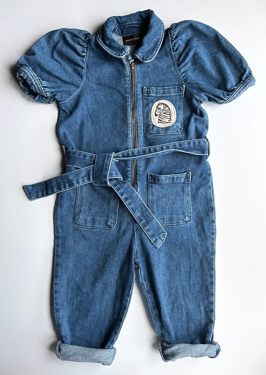 Mini Rodini Blue Denim Mt Kilimanjaro Jumpsuit- Age 18-24m